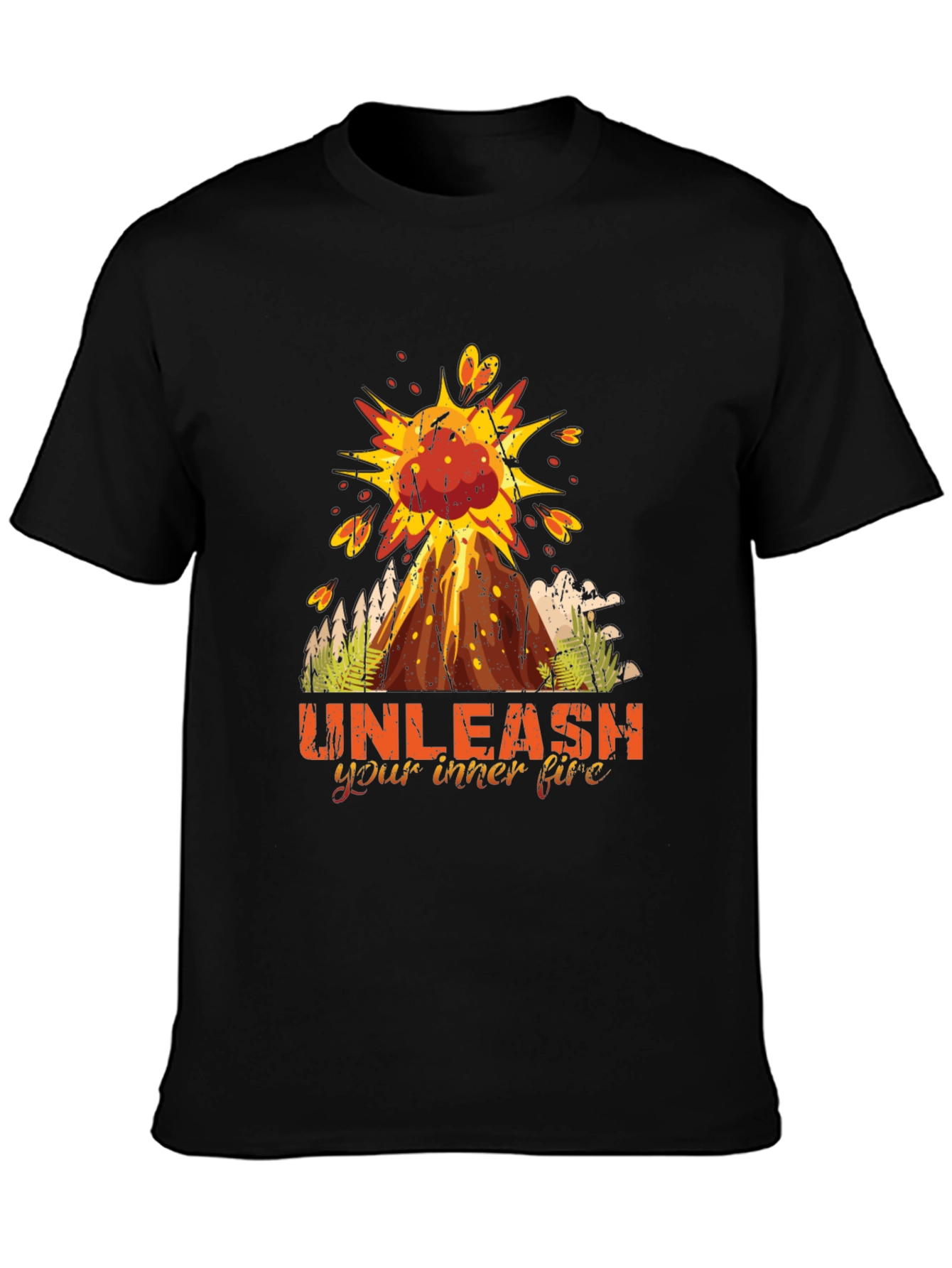 Unleash Inner Fire Volcano Graphic T-Shirt