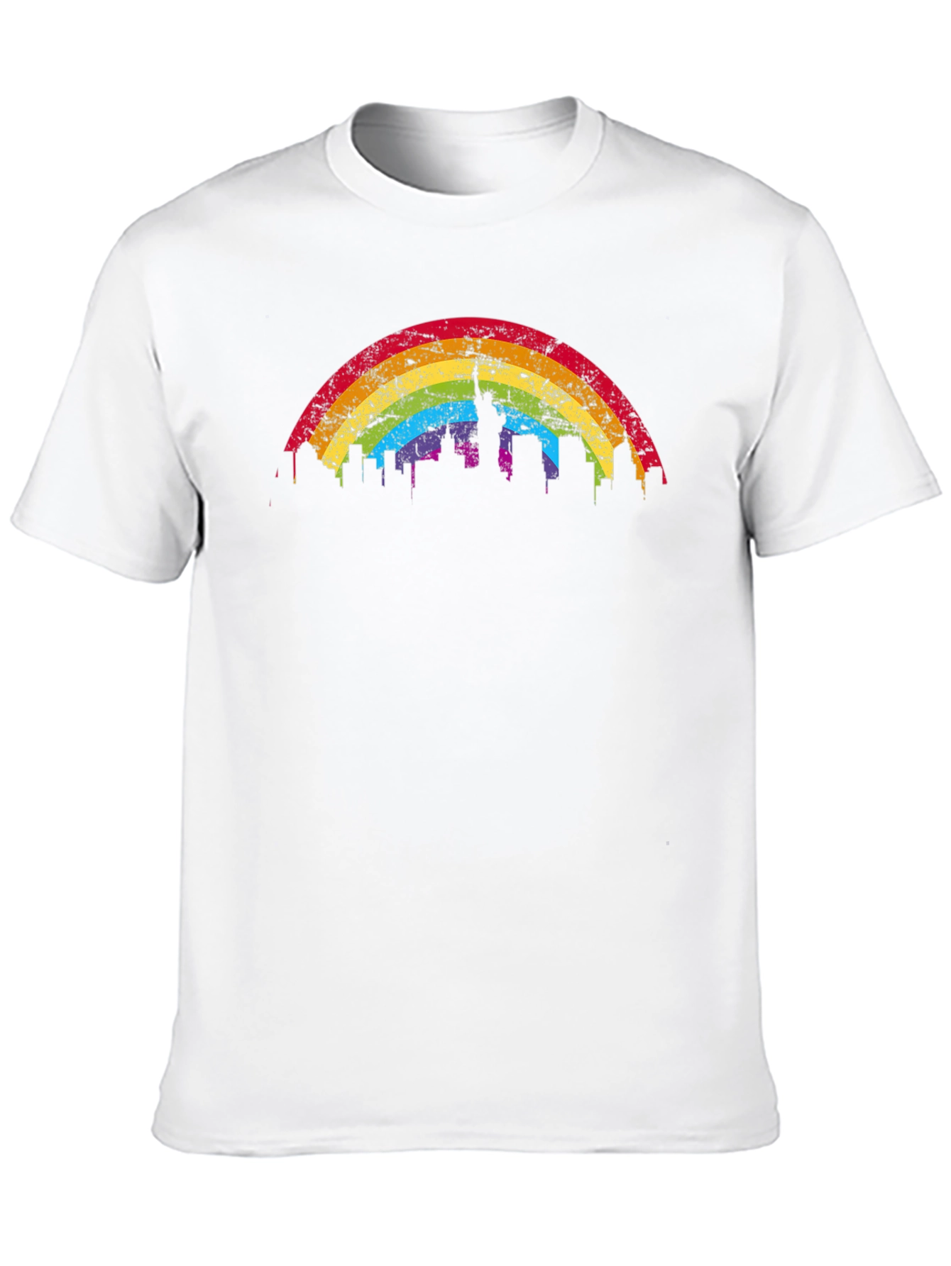 Rainbow NYC Skyline Graphic Tee - Pride Shirt