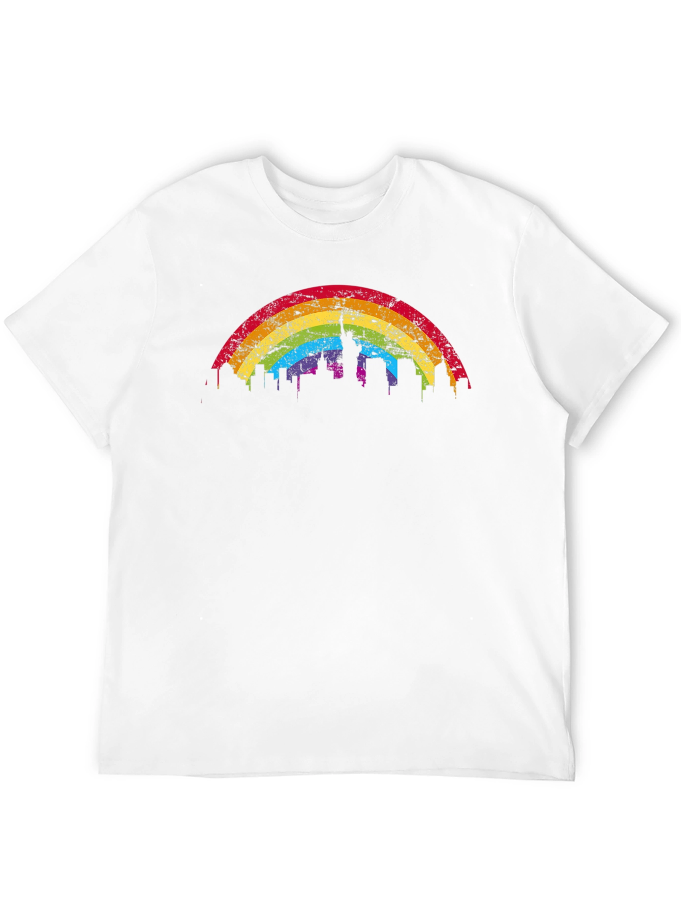 Rainbow NYC Skyline Graphic Tee - Pride Shirt
