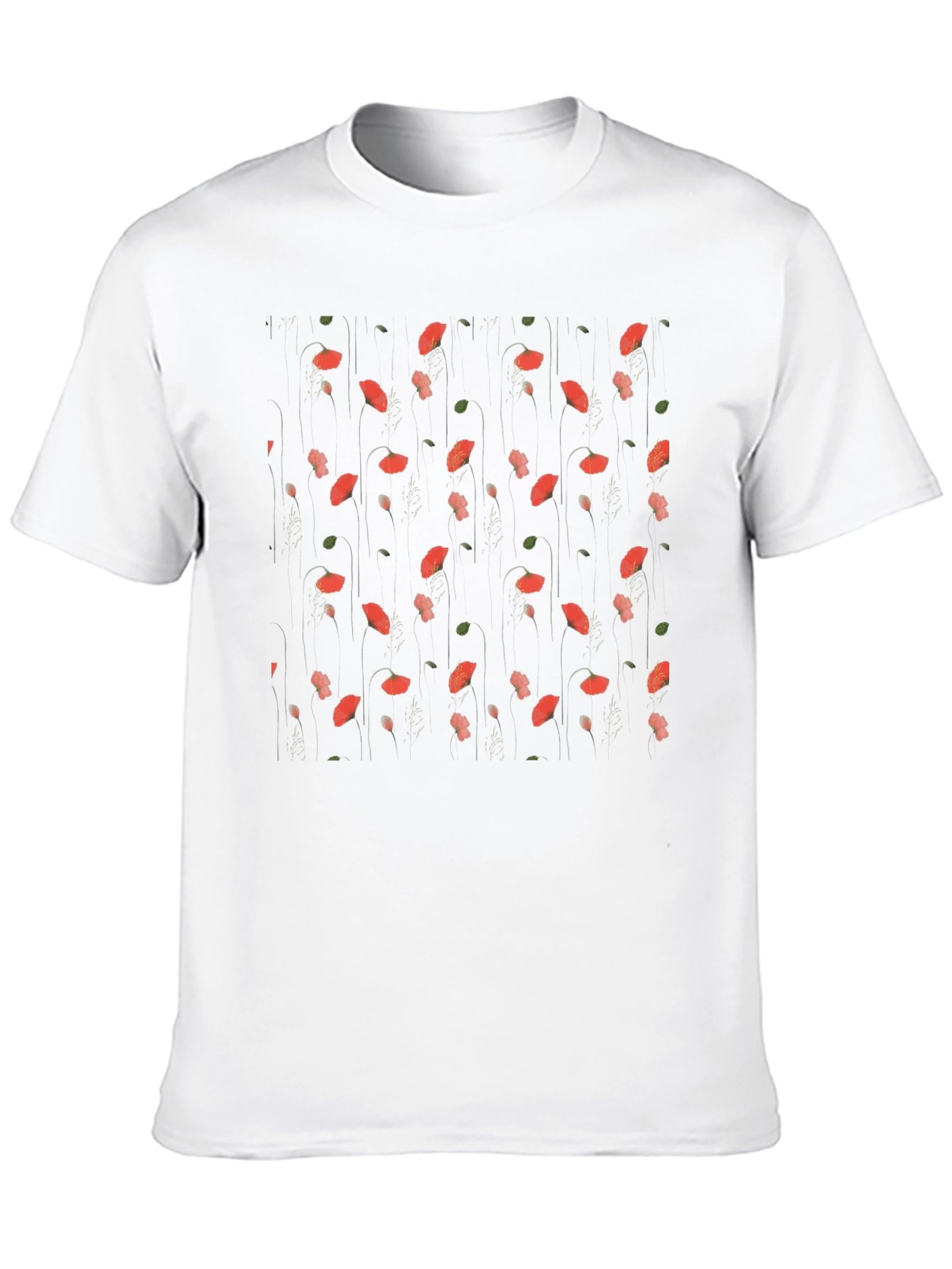 Floral Print Black T-Shirt for Men