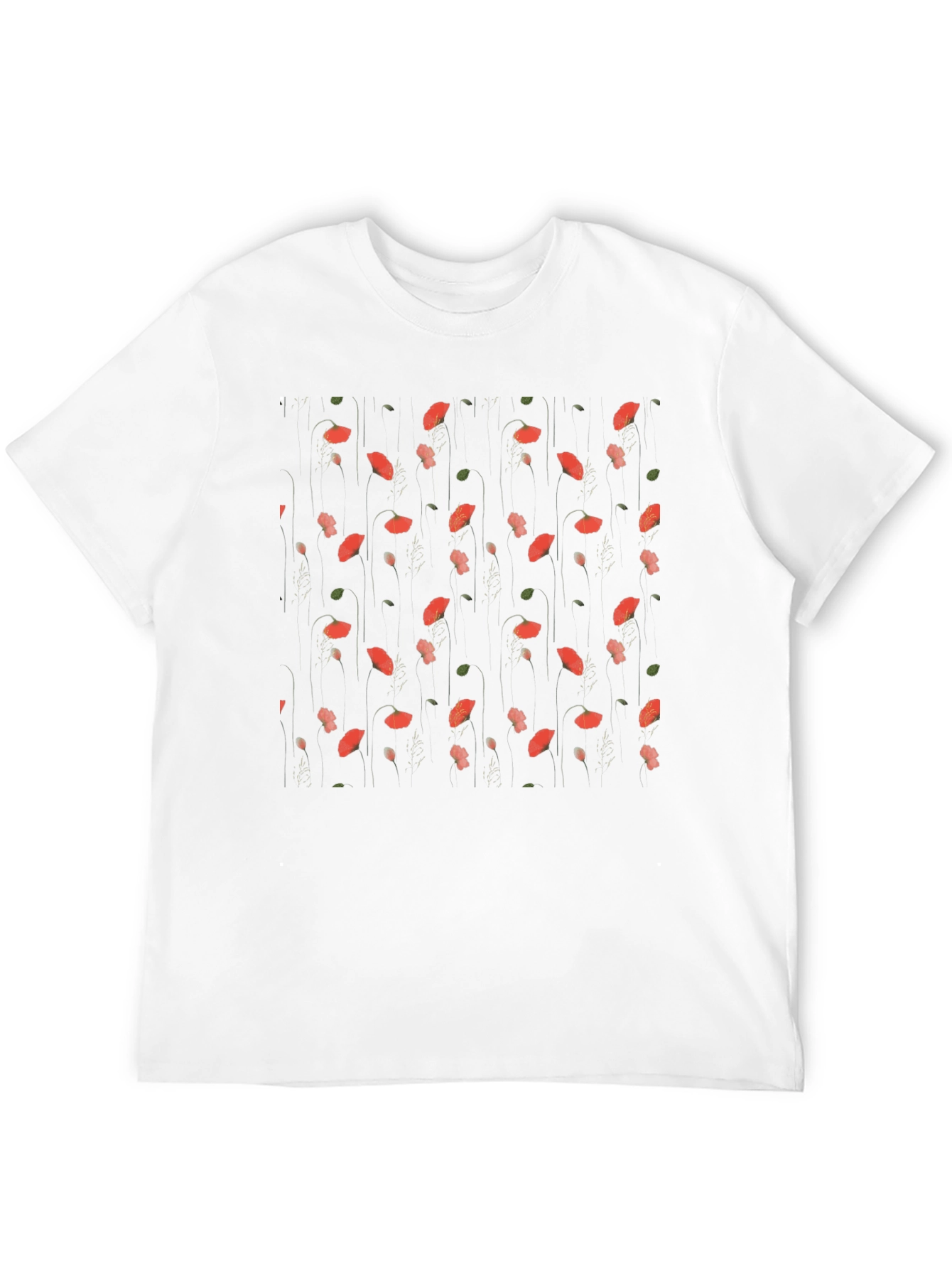 Floral Print Black T-Shirt for Men