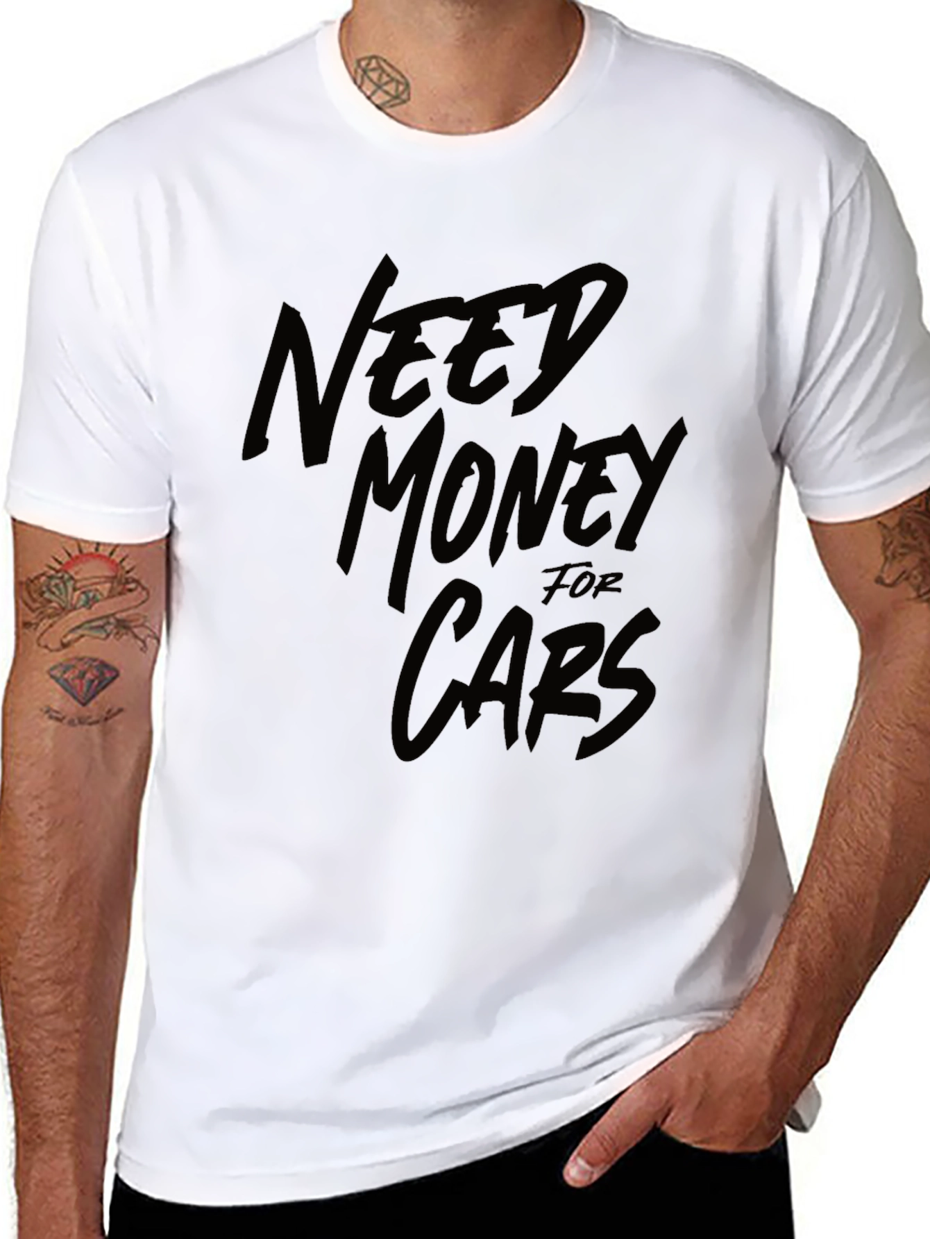 Need Money for Cars Black Graphic T-Shirt