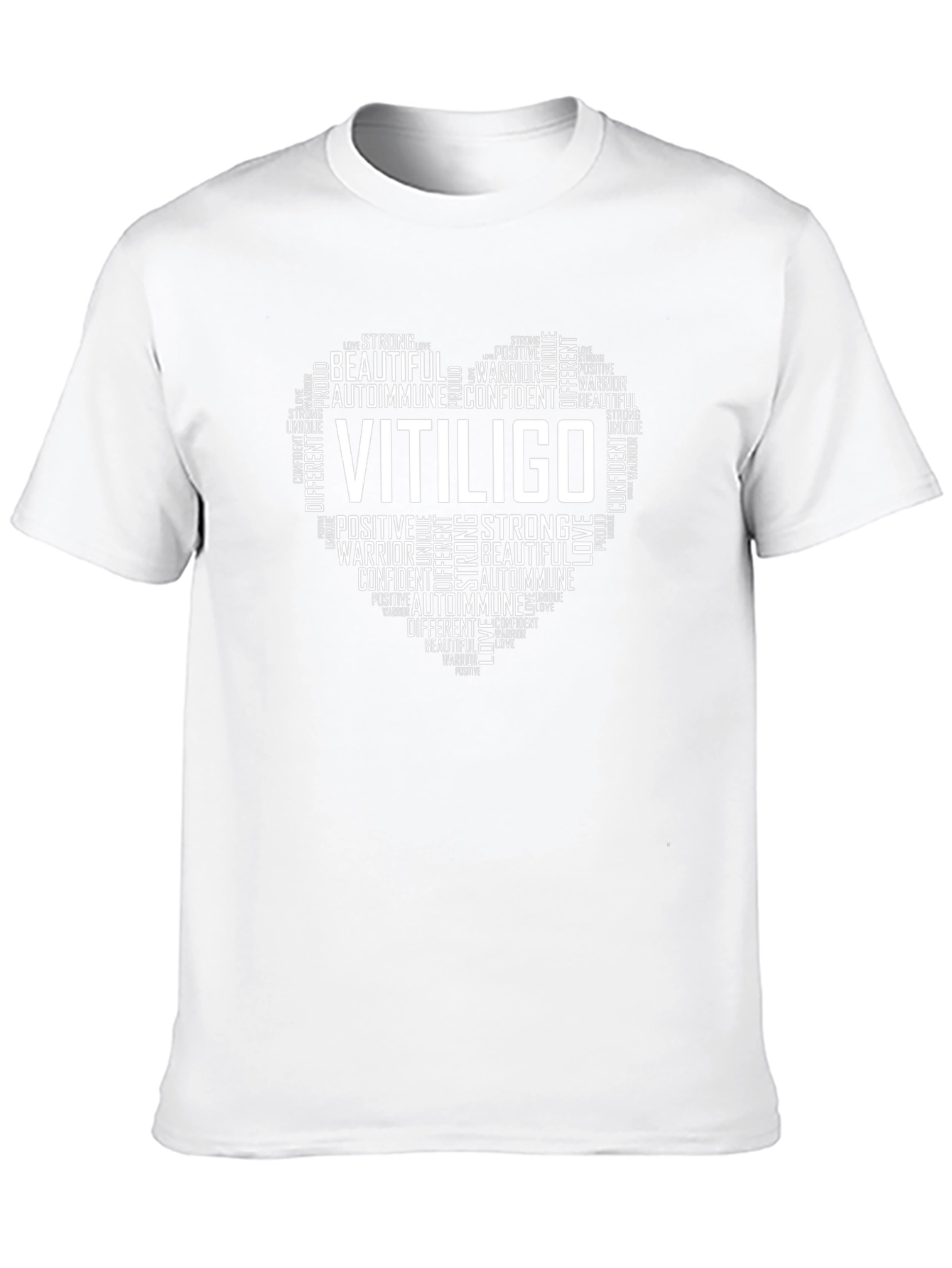 Vitiligo Awareness Heart Word Art T-Shirt