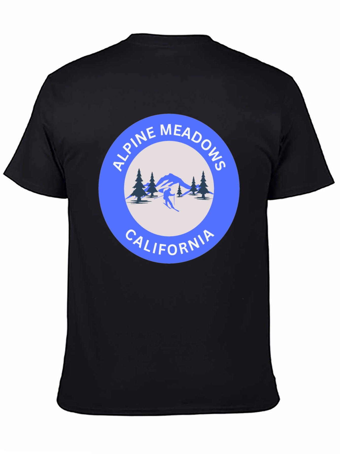 Alpine Meadows California Tee - Black Cotton T-Shirt