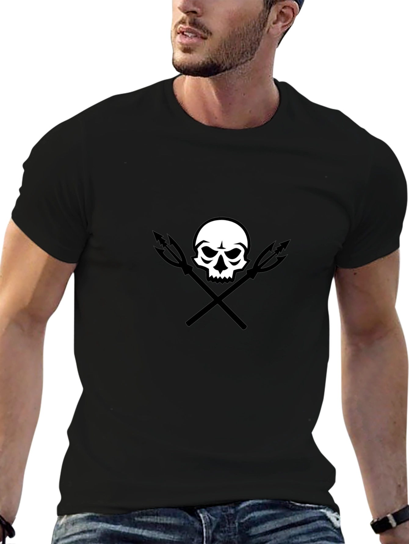 Skull & Trident Black Graphic Tee