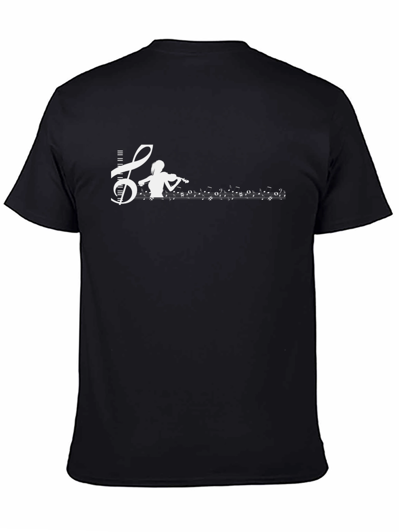 Musical T-Shirt: Violinist & Notes