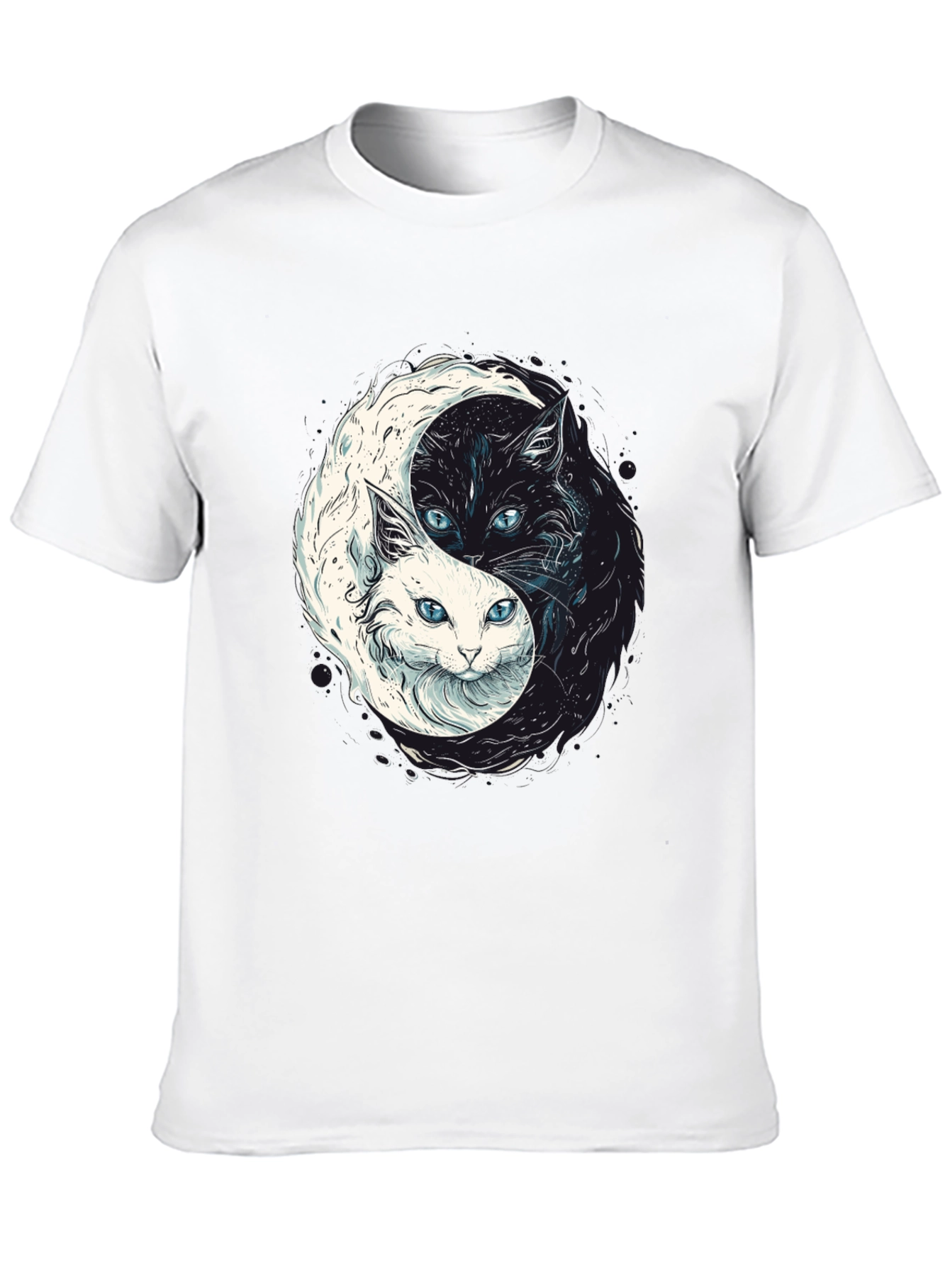 Yin Yang Cats Graphic Tee - Balance & Style!