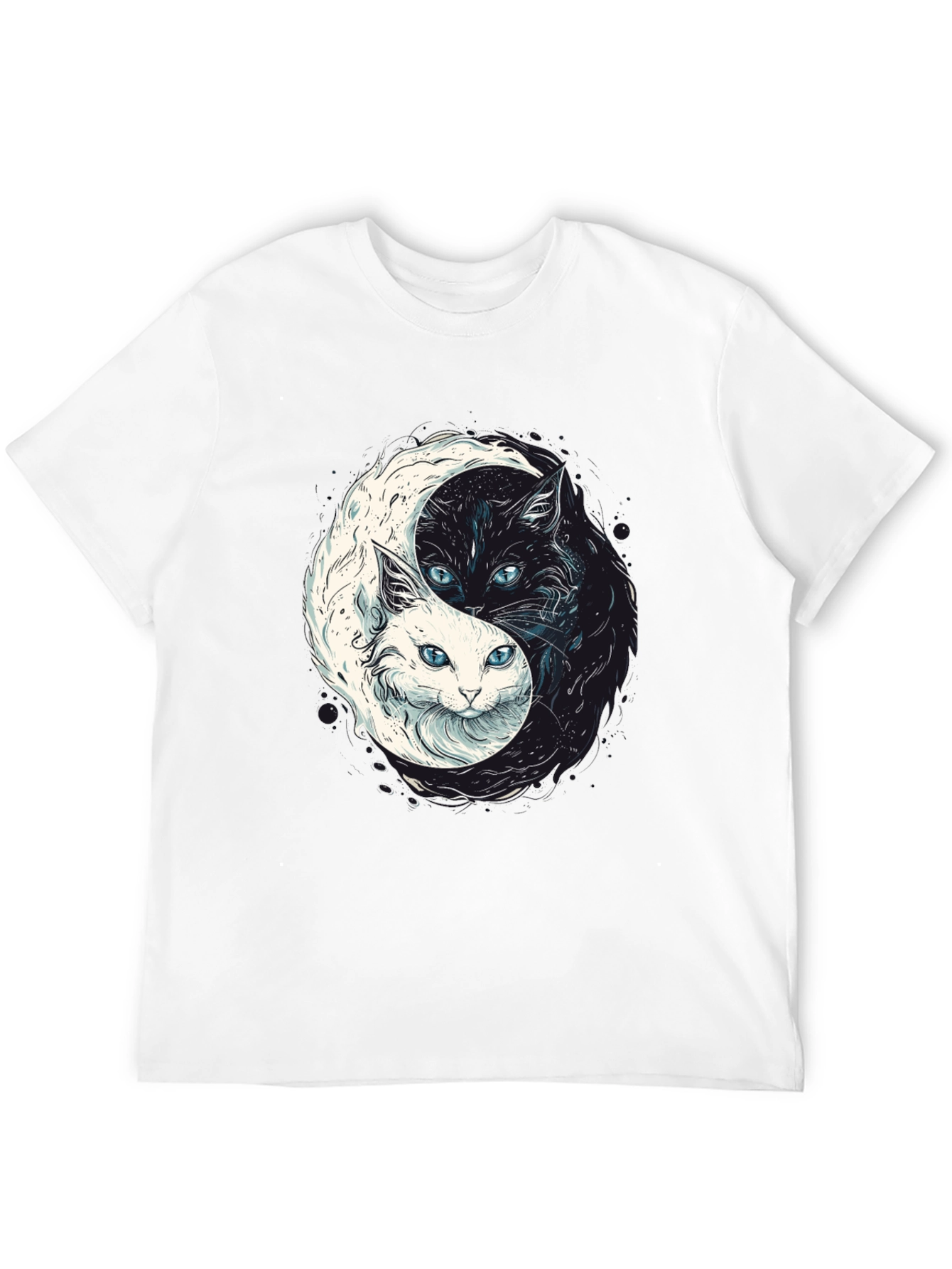 Yin Yang Cats Graphic Tee - Balance & Style!