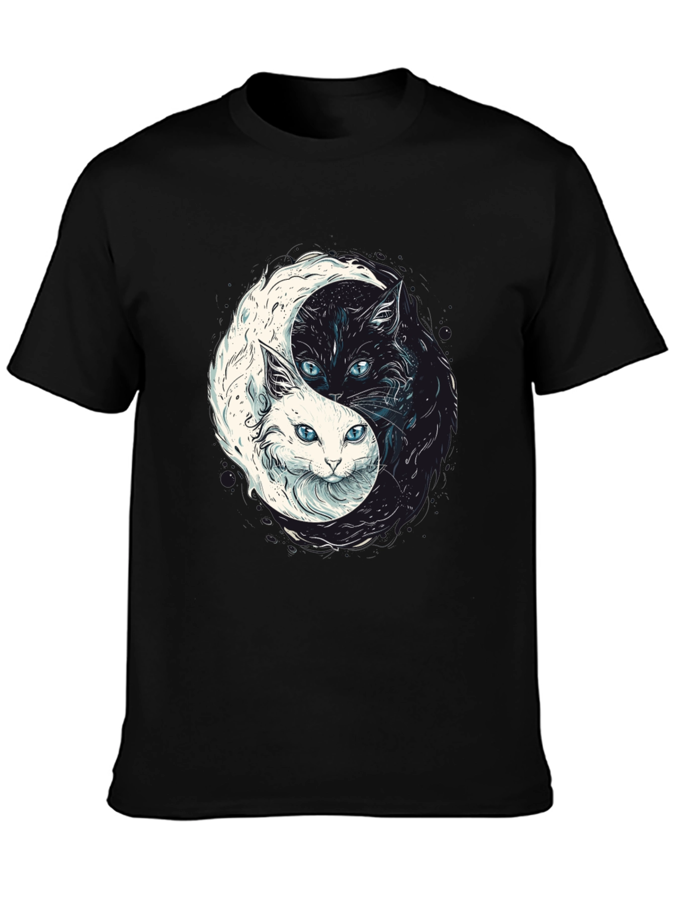 Yin Yang Cats Graphic Tee - Balance & Style!