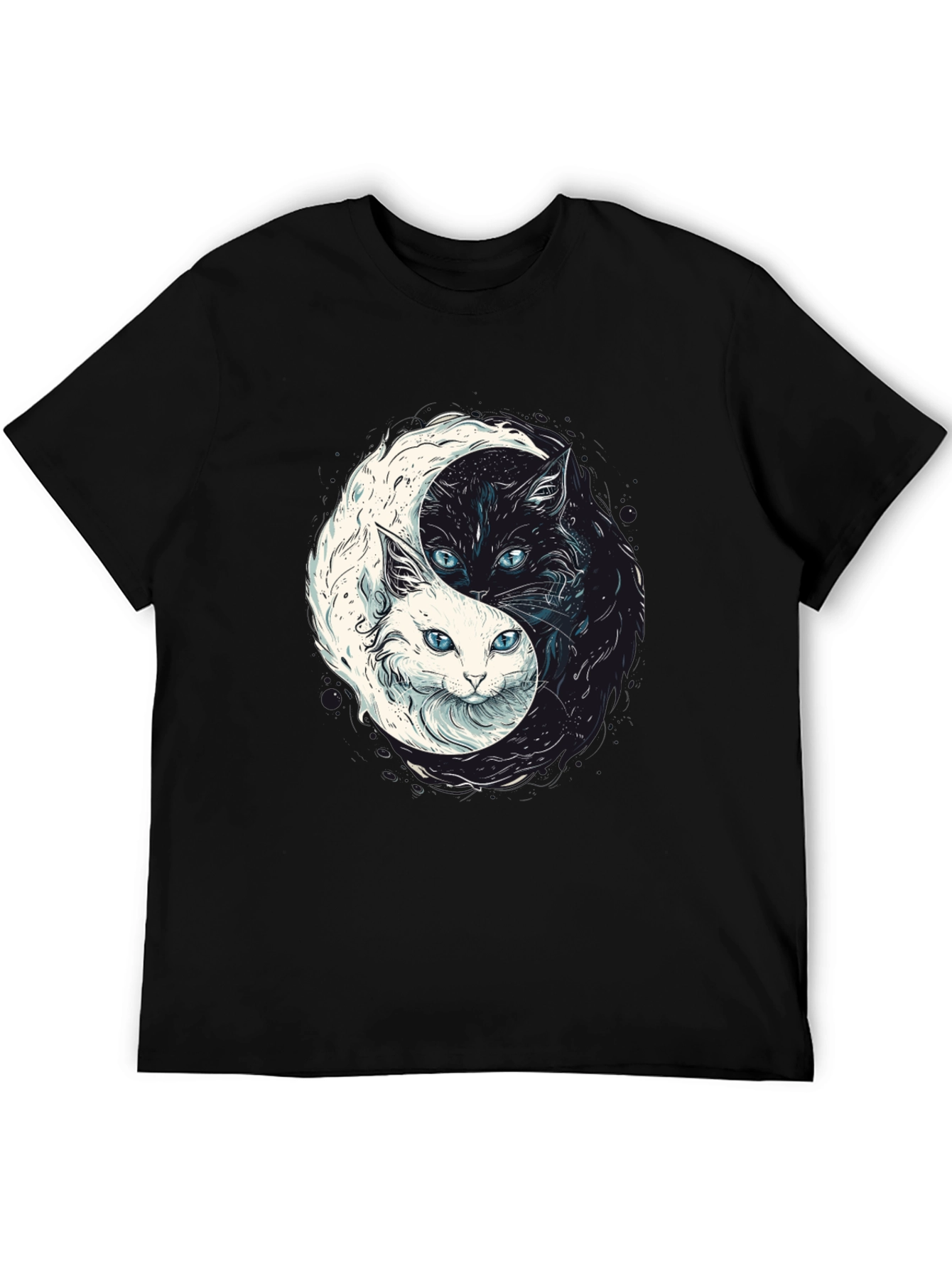 Yin Yang Cats Graphic Tee - Balance & Style!