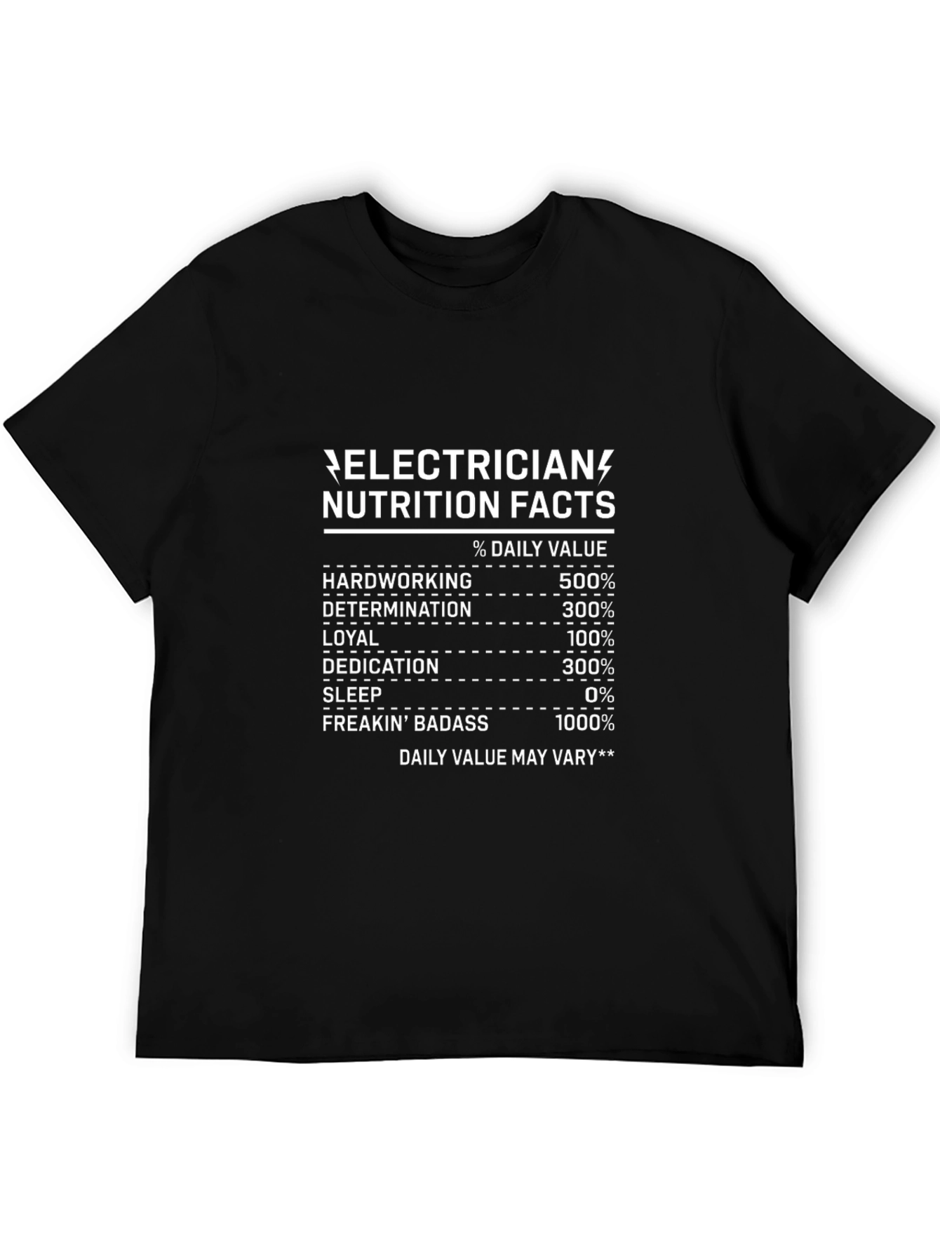 Electrician Nutrition Facts Graphic Tee