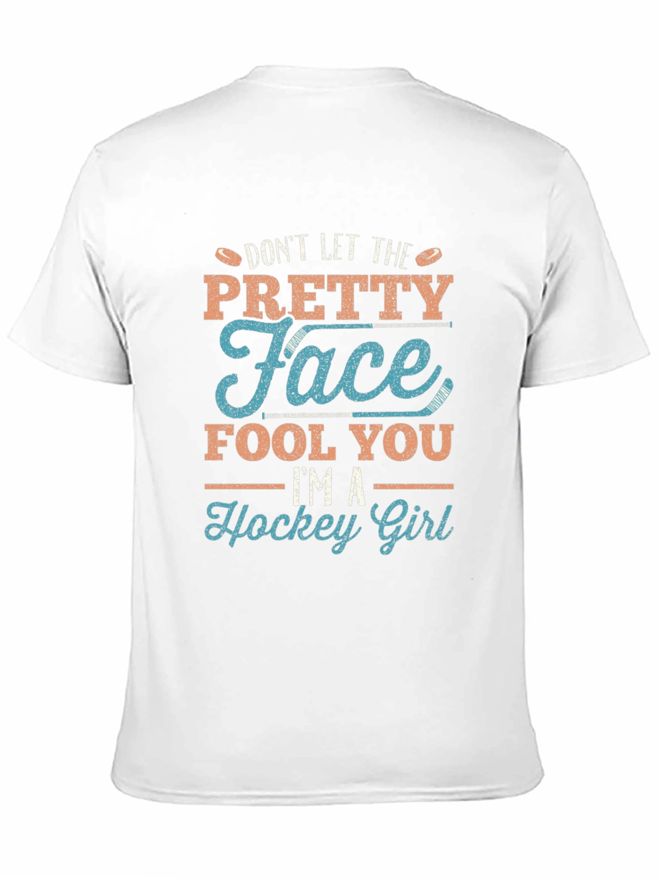 Pretty Face Hockey Girl Graphic T-Shirt