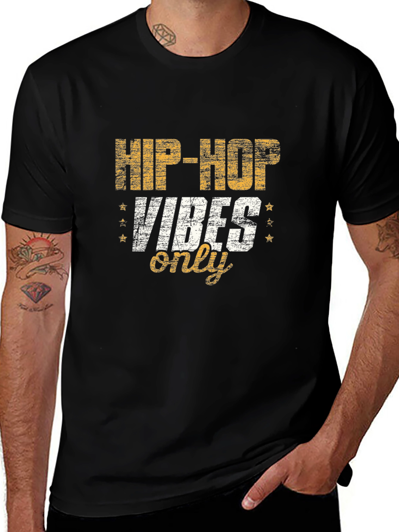 Hip-Hop Vibes Only Graphic T-Shirt