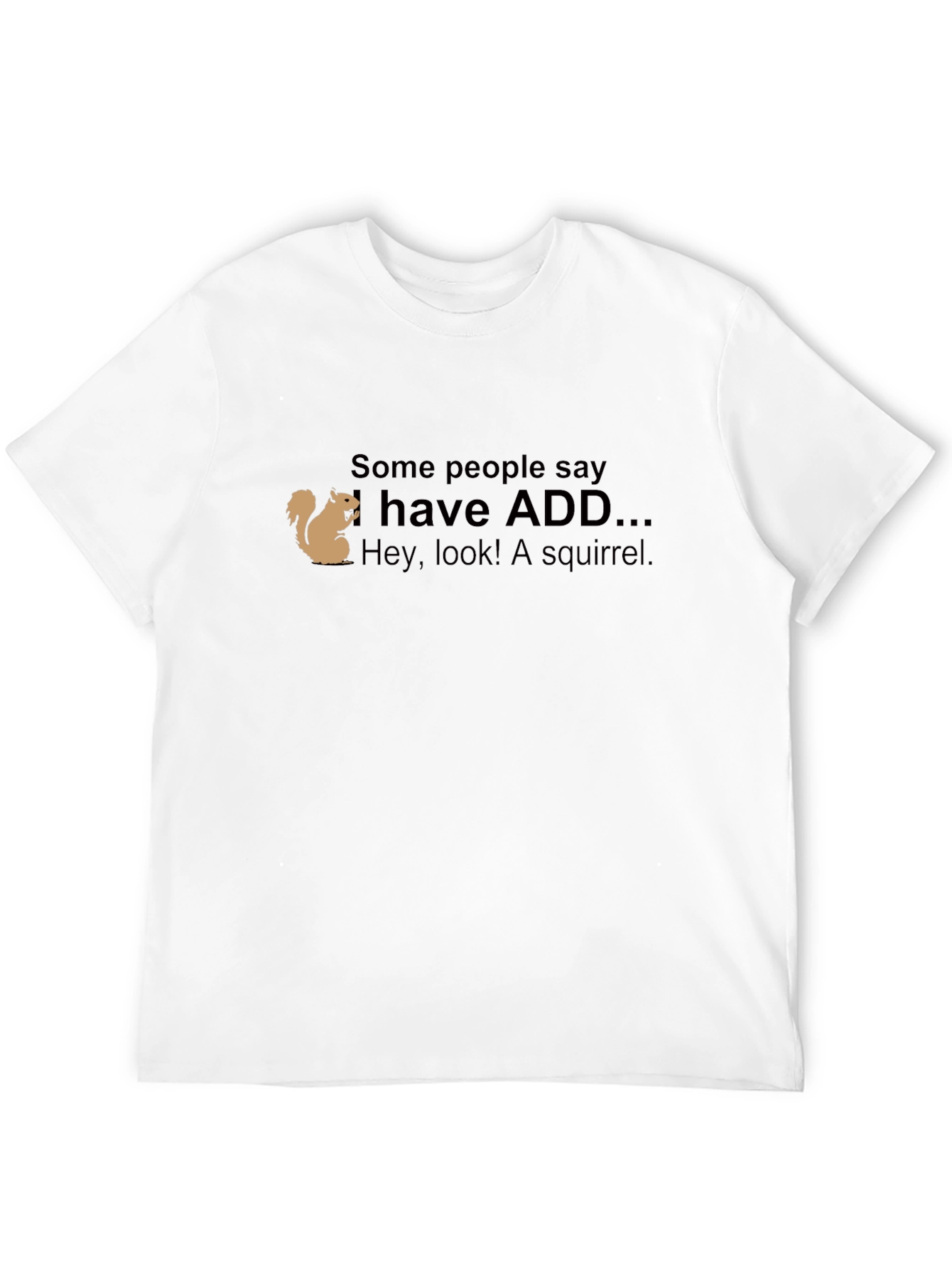 ADD Squirrel Funny Mens Black T-Shirt