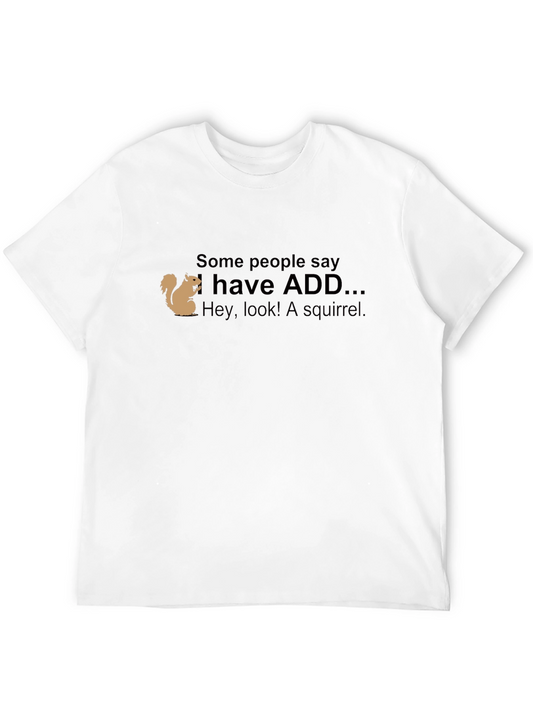ADD Squirrel Funny Mens Black T-Shirt