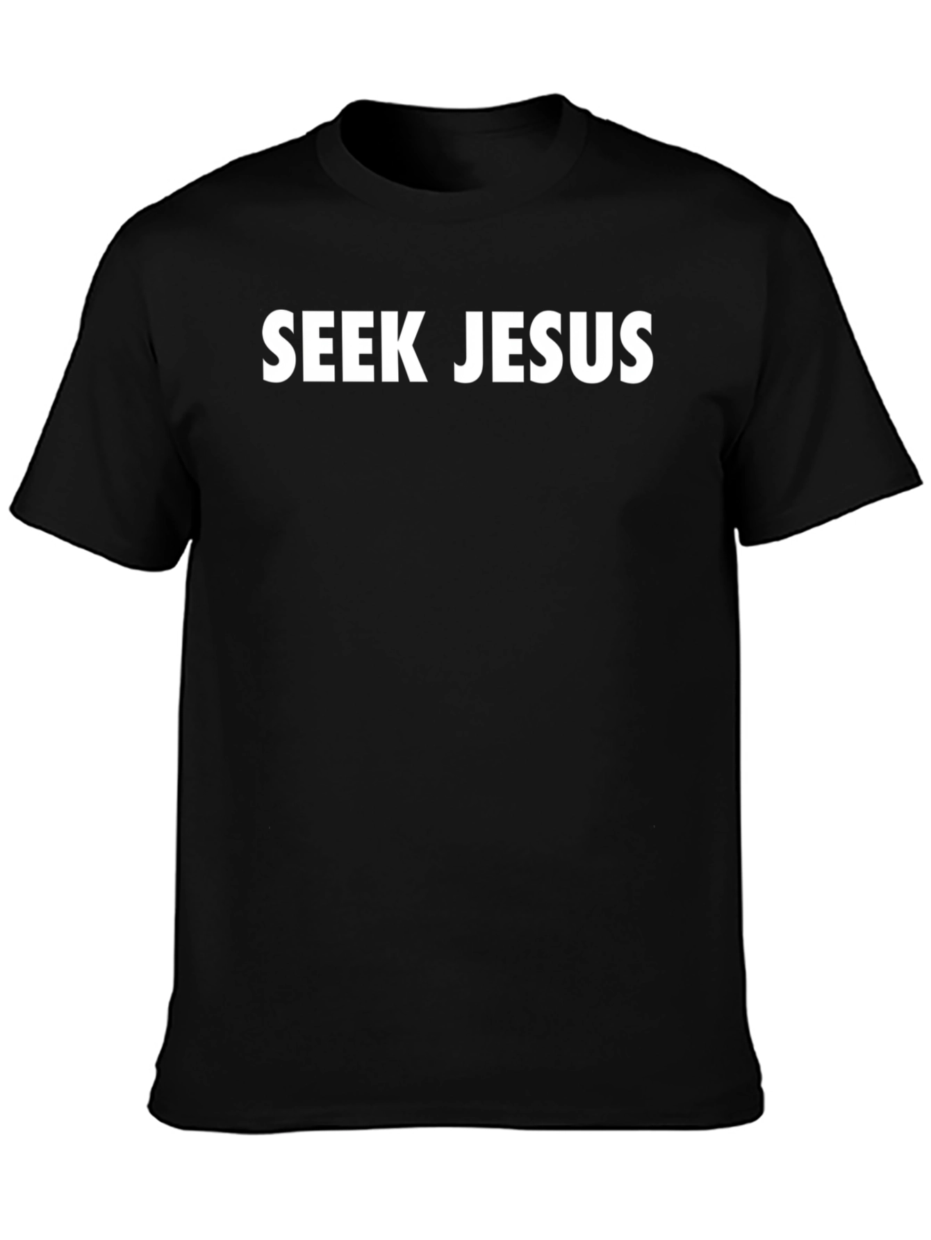 Seek Jesus Black Cotton T-Shirt