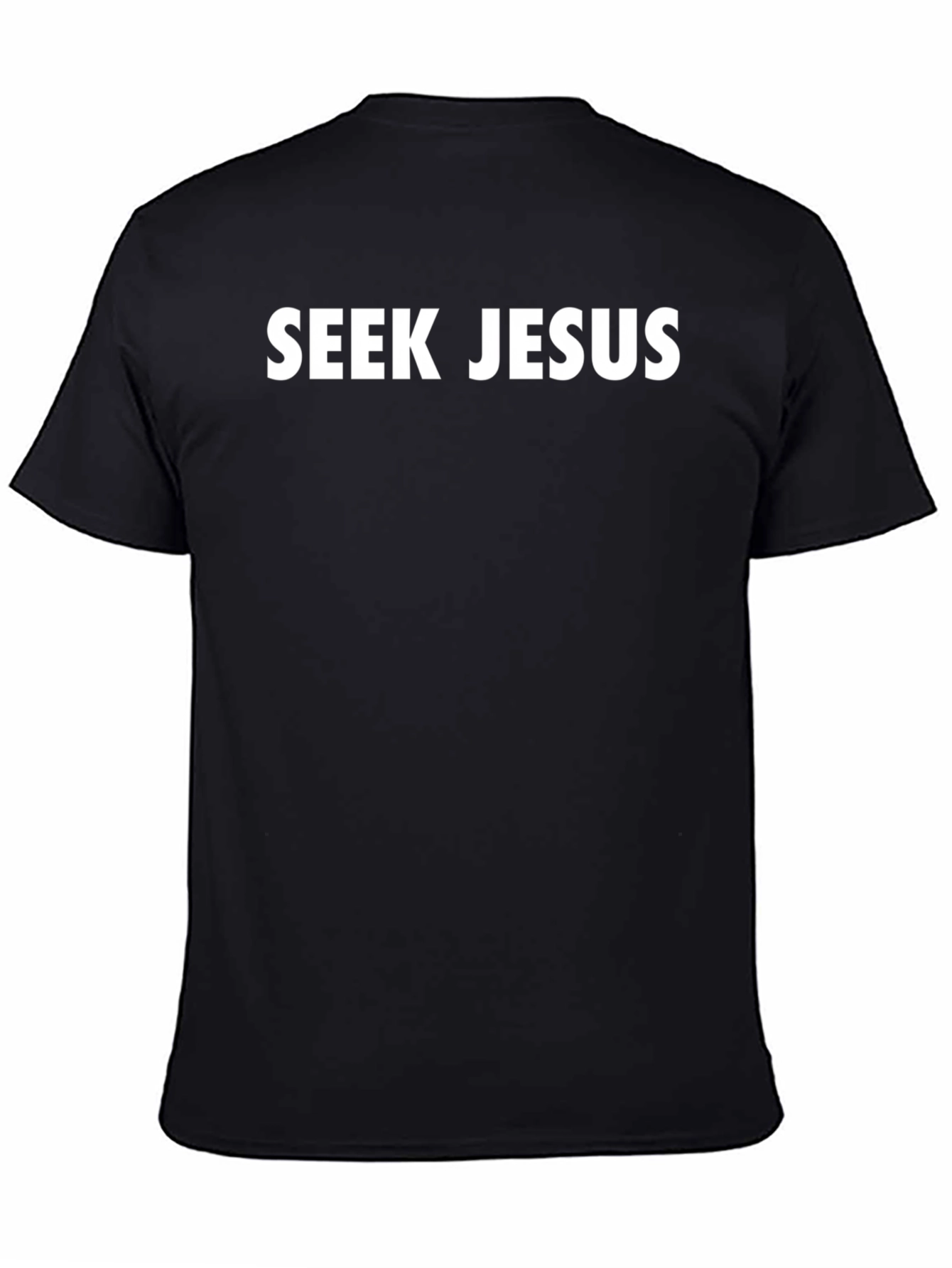 Seek Jesus Black Cotton T-Shirt