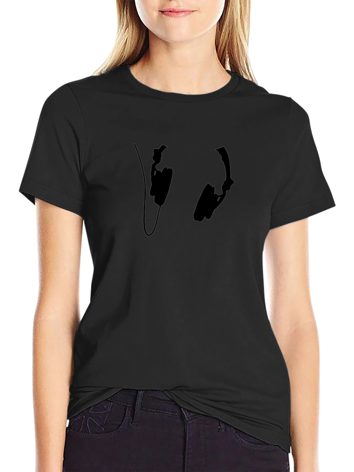 Cool Black Headphones T-Shirt