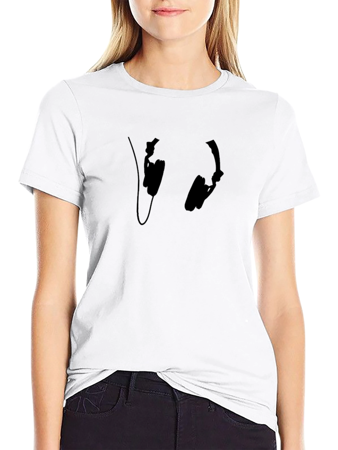 Cool Black Headphones T-Shirt