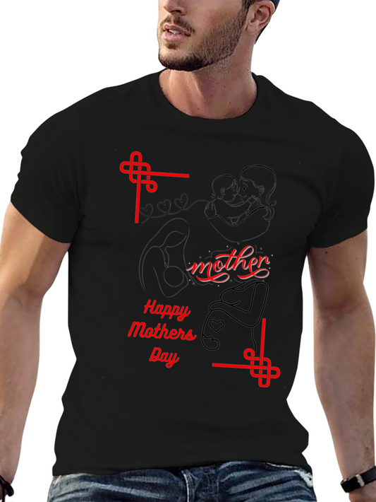 Mothers Day Black T-Shirt for Men