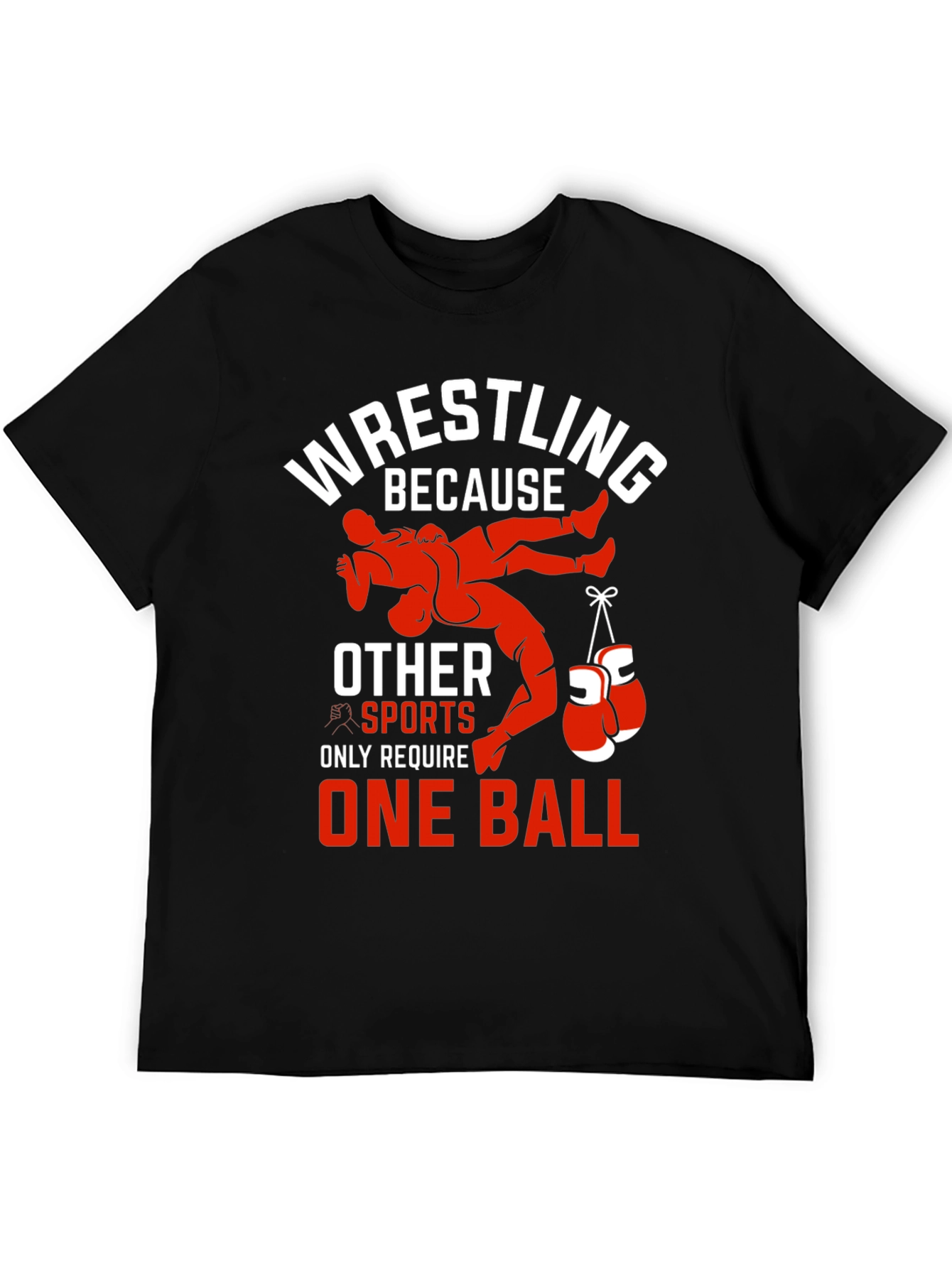 Wrestling T-Shirt - One Ball Funny Tee