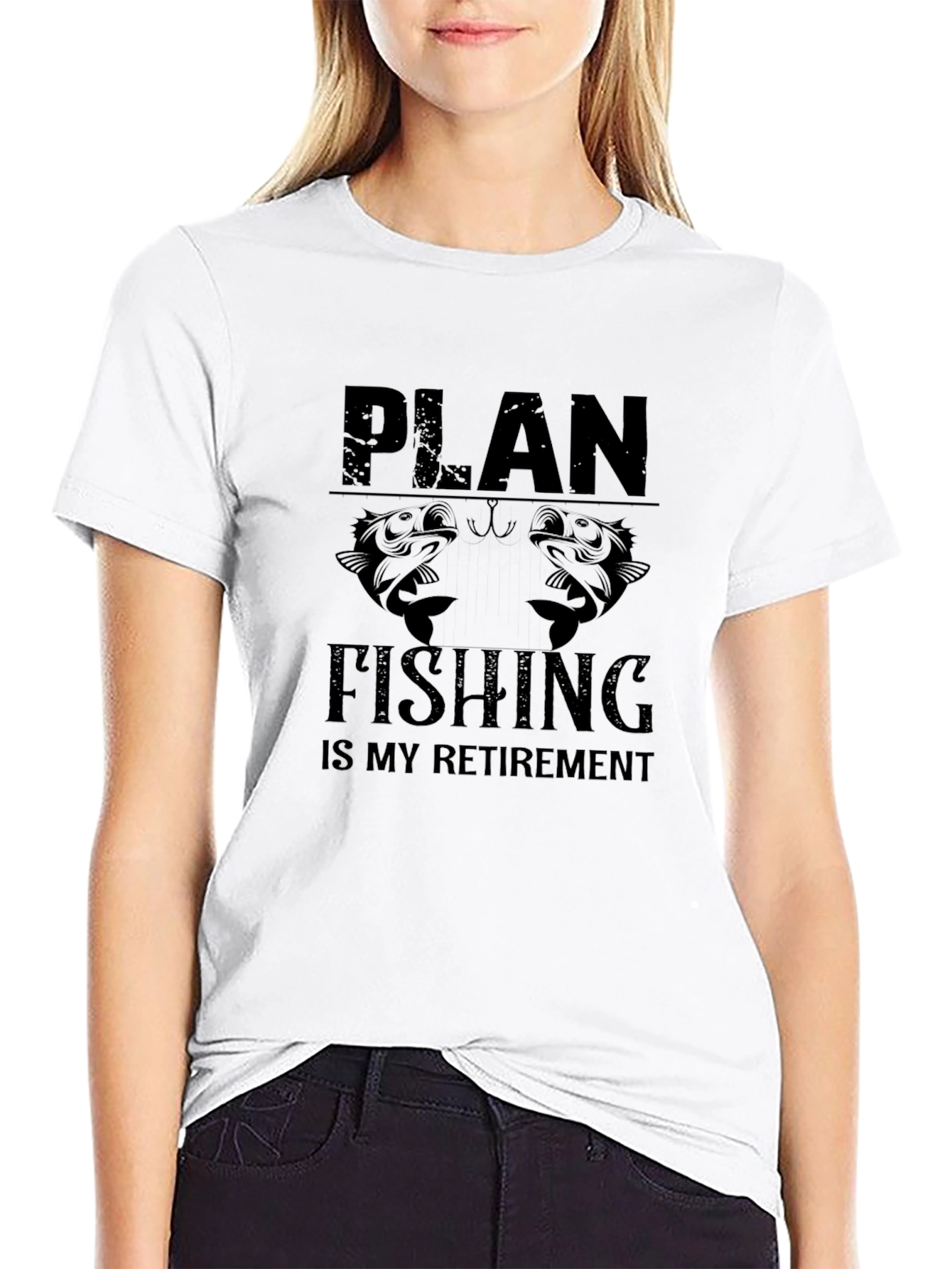 Plan Fishing Retirement T-Shirt - Black