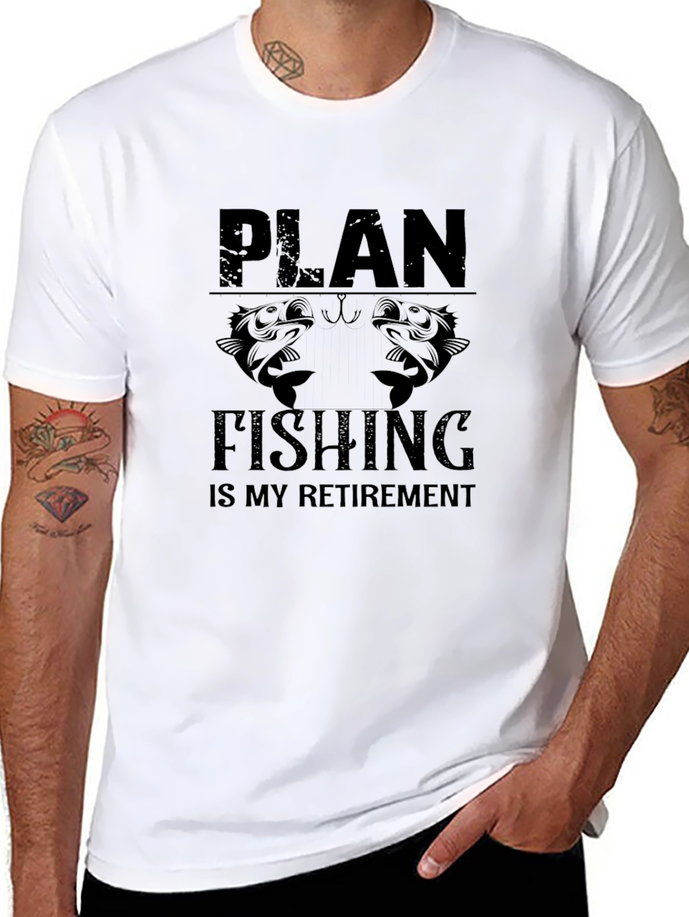 Plan Fishing Retirement T-Shirt - Black