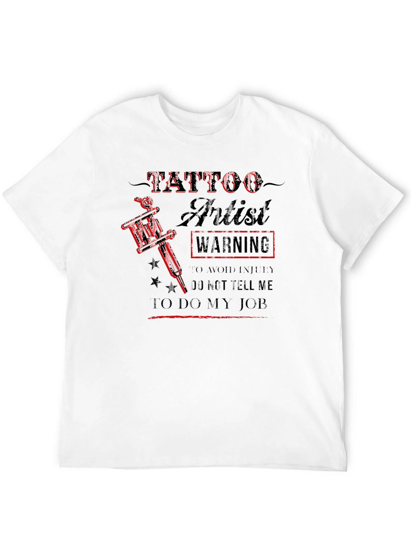Tattoo Artist Warning Black T-Shirt