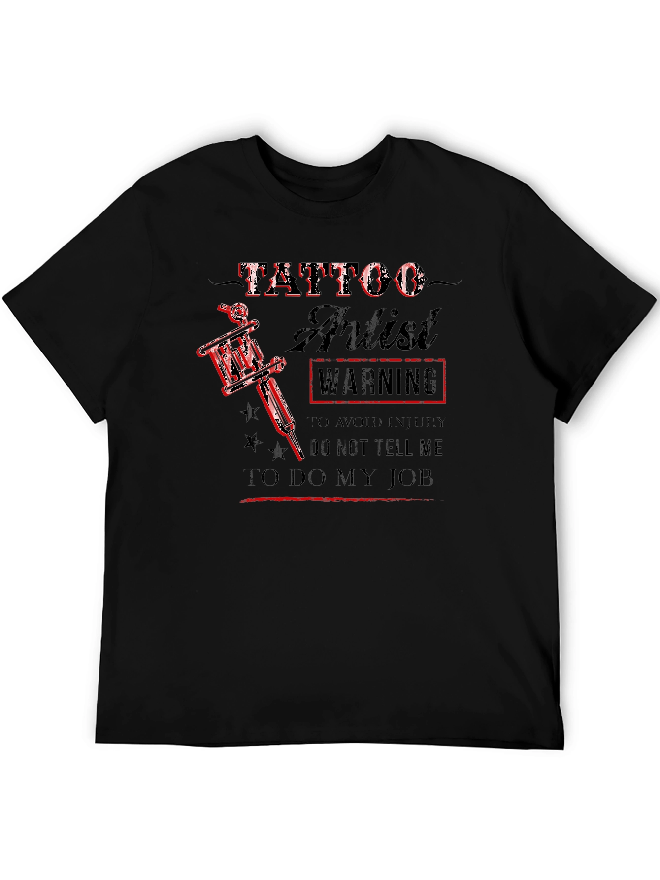Tattoo Artist Warning Black T-Shirt