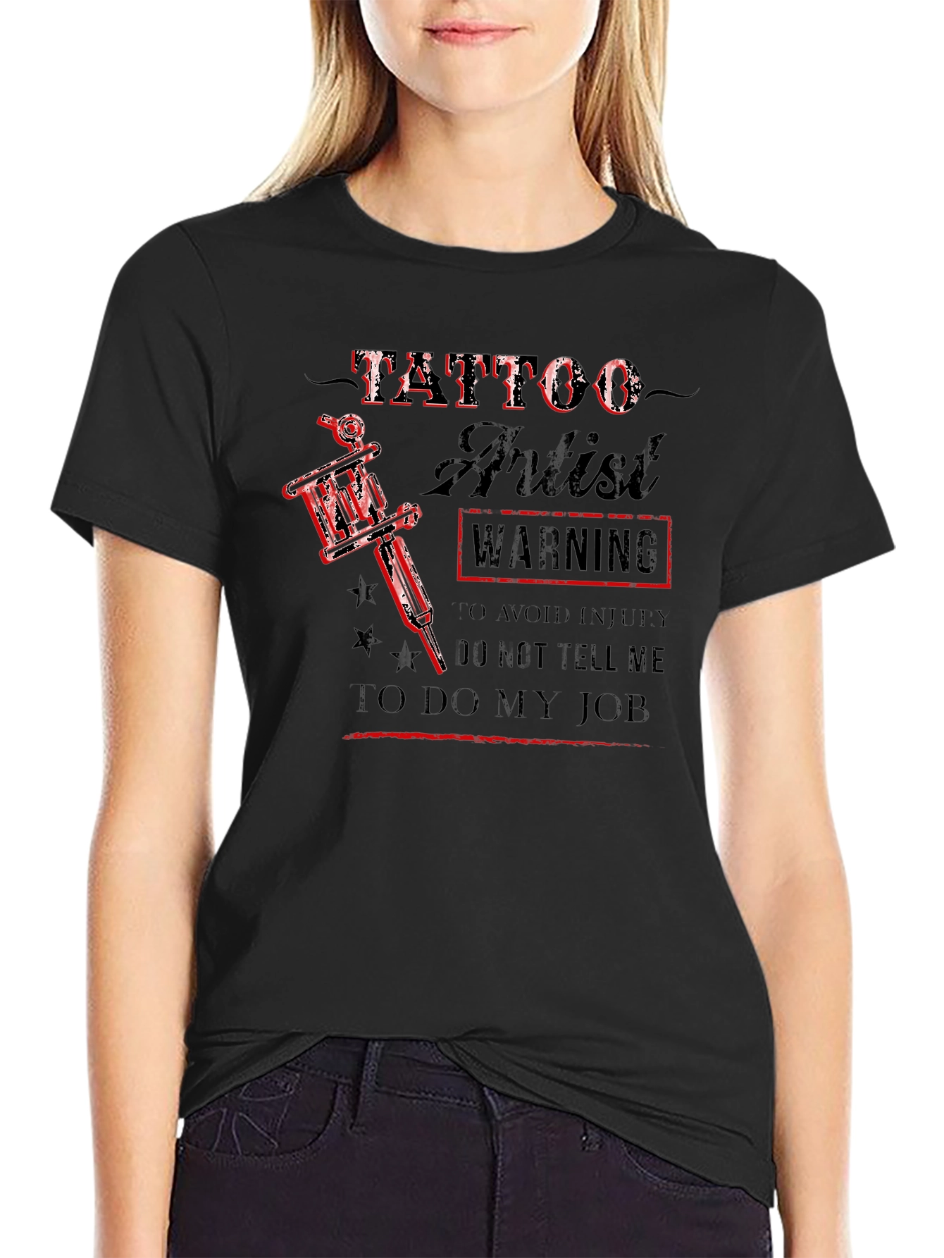 Tattoo Artist Warning Black T-Shirt