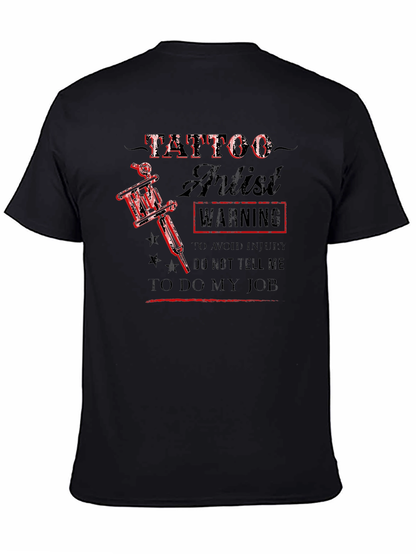 Tattoo Artist Warning Black T-Shirt