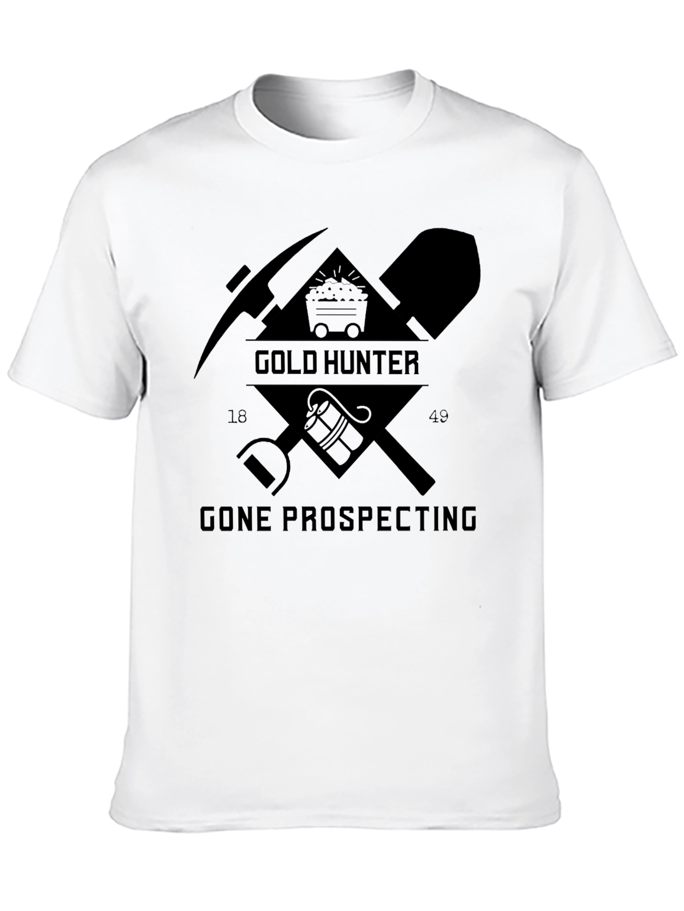 Gold Hunter Gone Prospecting Black Graphic T-Shirt