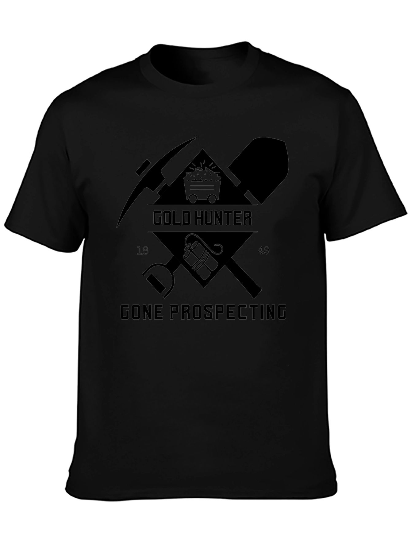 Gold Hunter Gone Prospecting Black Graphic T-Shirt