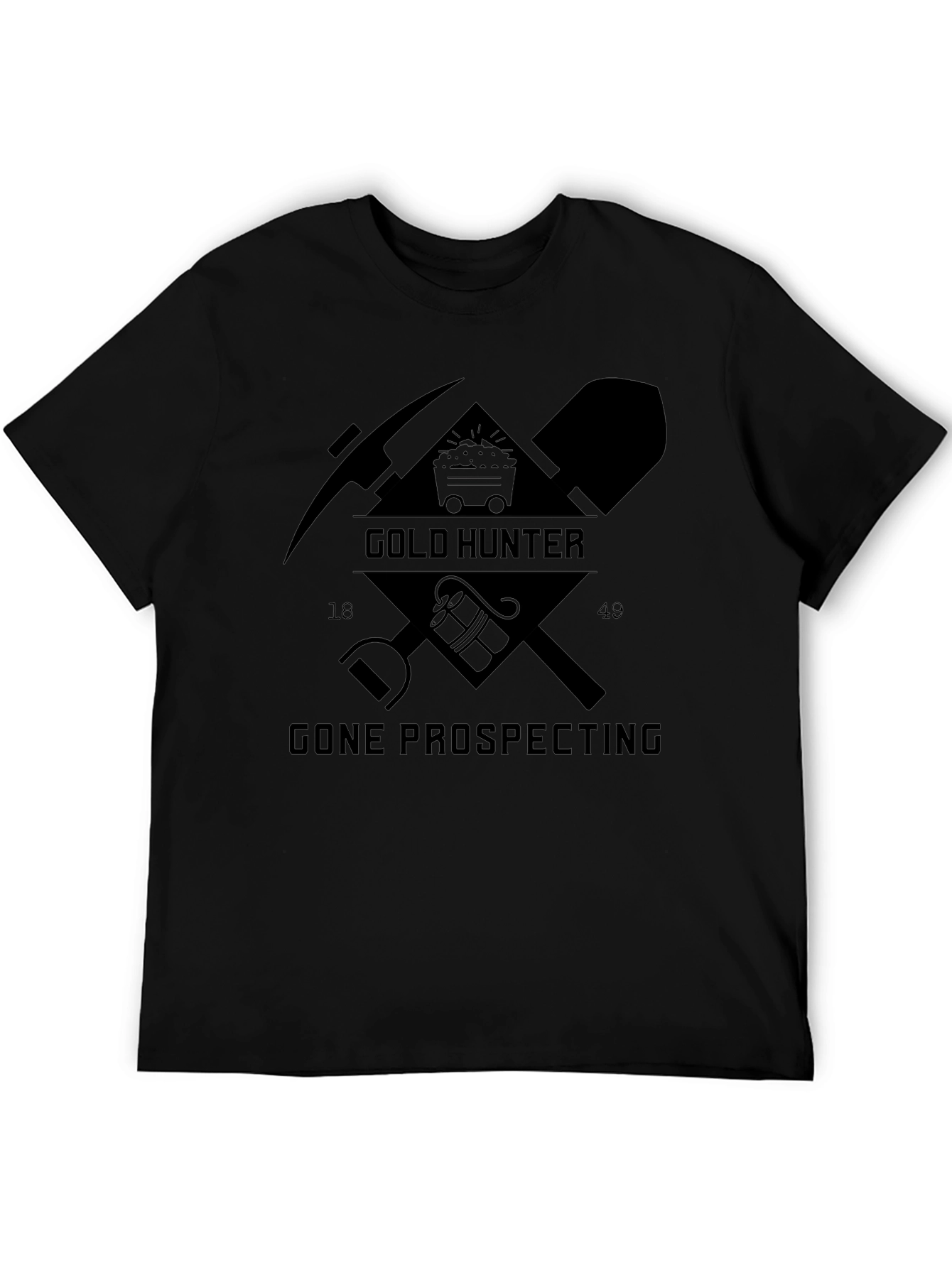Gold Hunter Gone Prospecting Black Graphic T-Shirt
