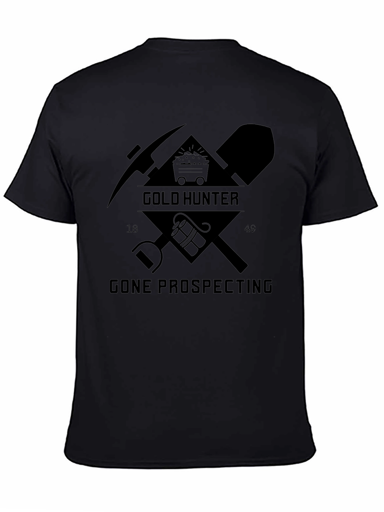 Gold Hunter Gone Prospecting Black Graphic T-Shirt