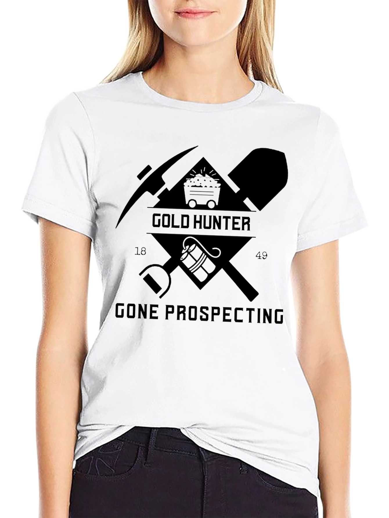 Gold Hunter Gone Prospecting Black Graphic T-Shirt