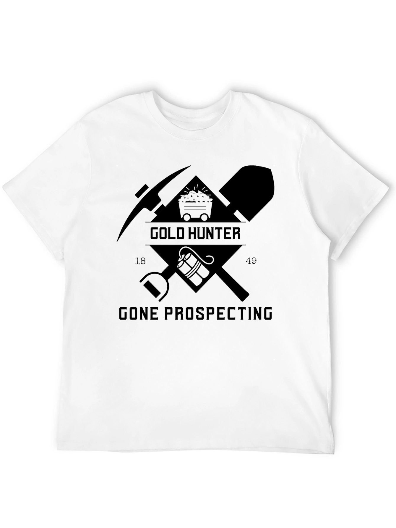 Gold Hunter Gone Prospecting Black Graphic T-Shirt