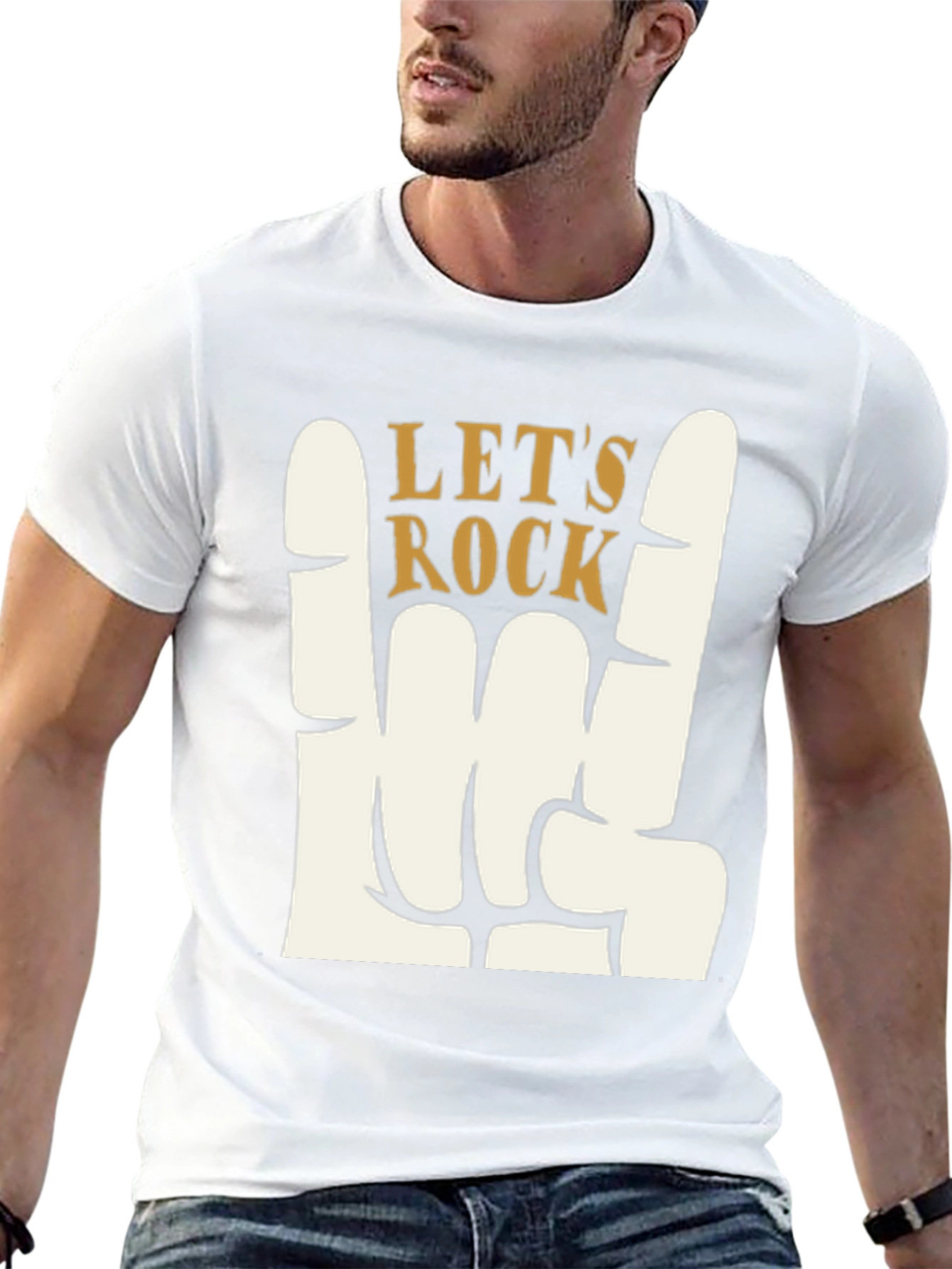 Lets Rock Graphic T-Shirt - Rock On Hand Sign