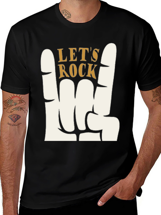 Lets Rock Graphic T-Shirt - Rock On Hand Sign