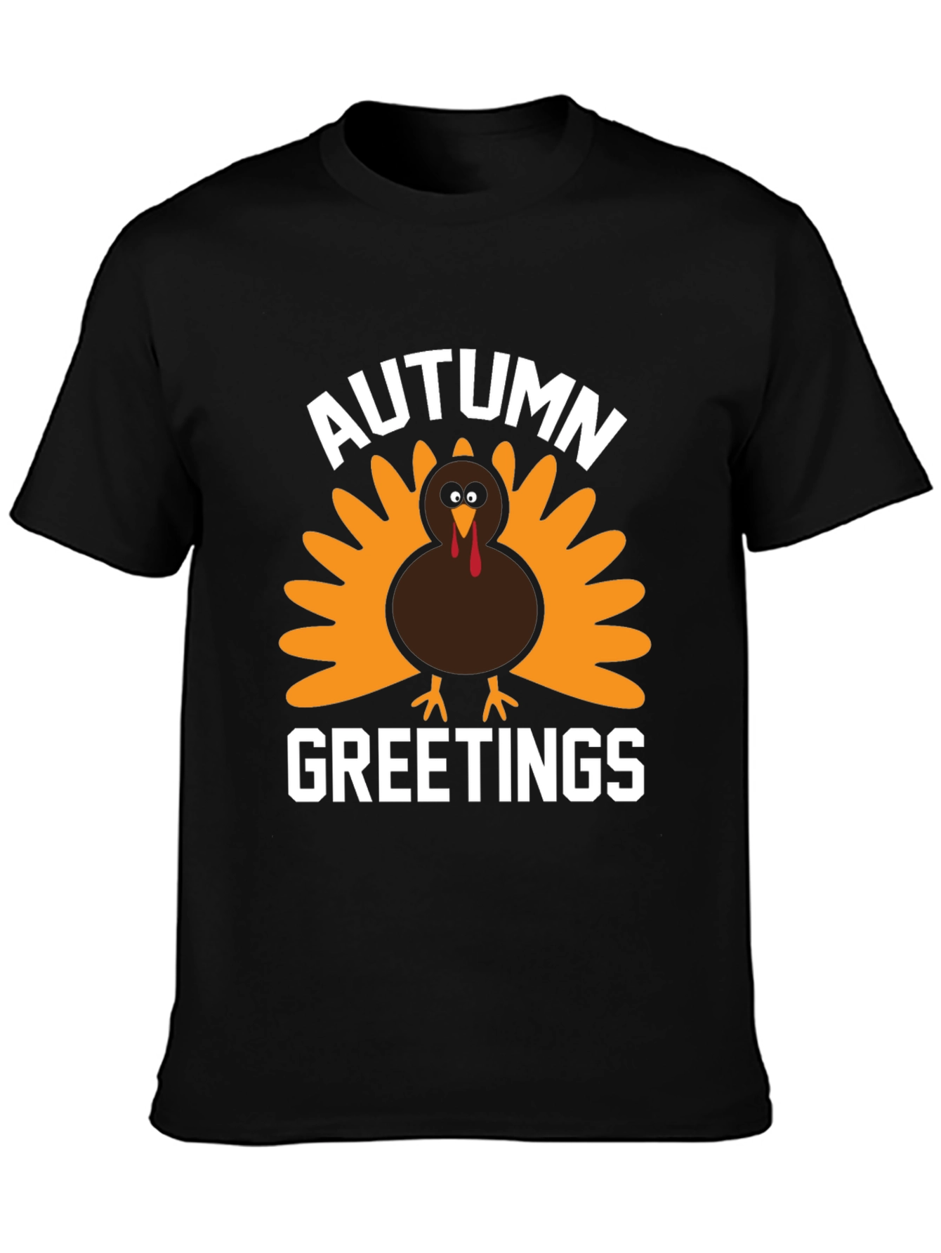 Autumn Greetings Turkey Graphic T-Shirt