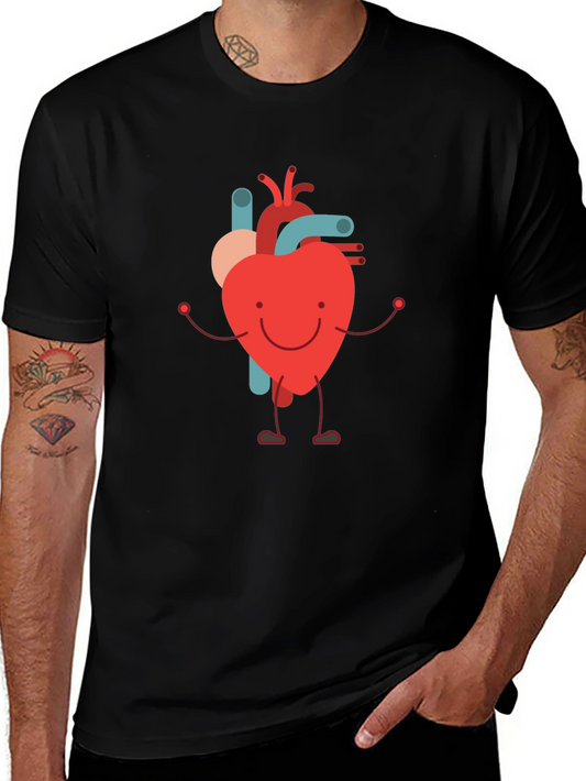 Cartoon Heart Graphic Tee - Fun & Unique Design