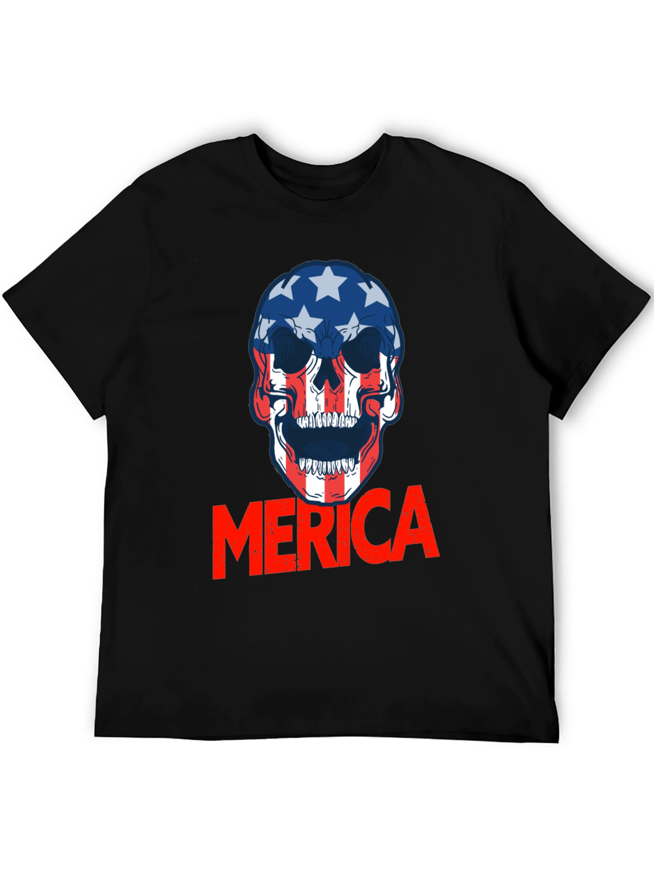Patriotic Skull Merica T-Shirt - Bold USA Pride