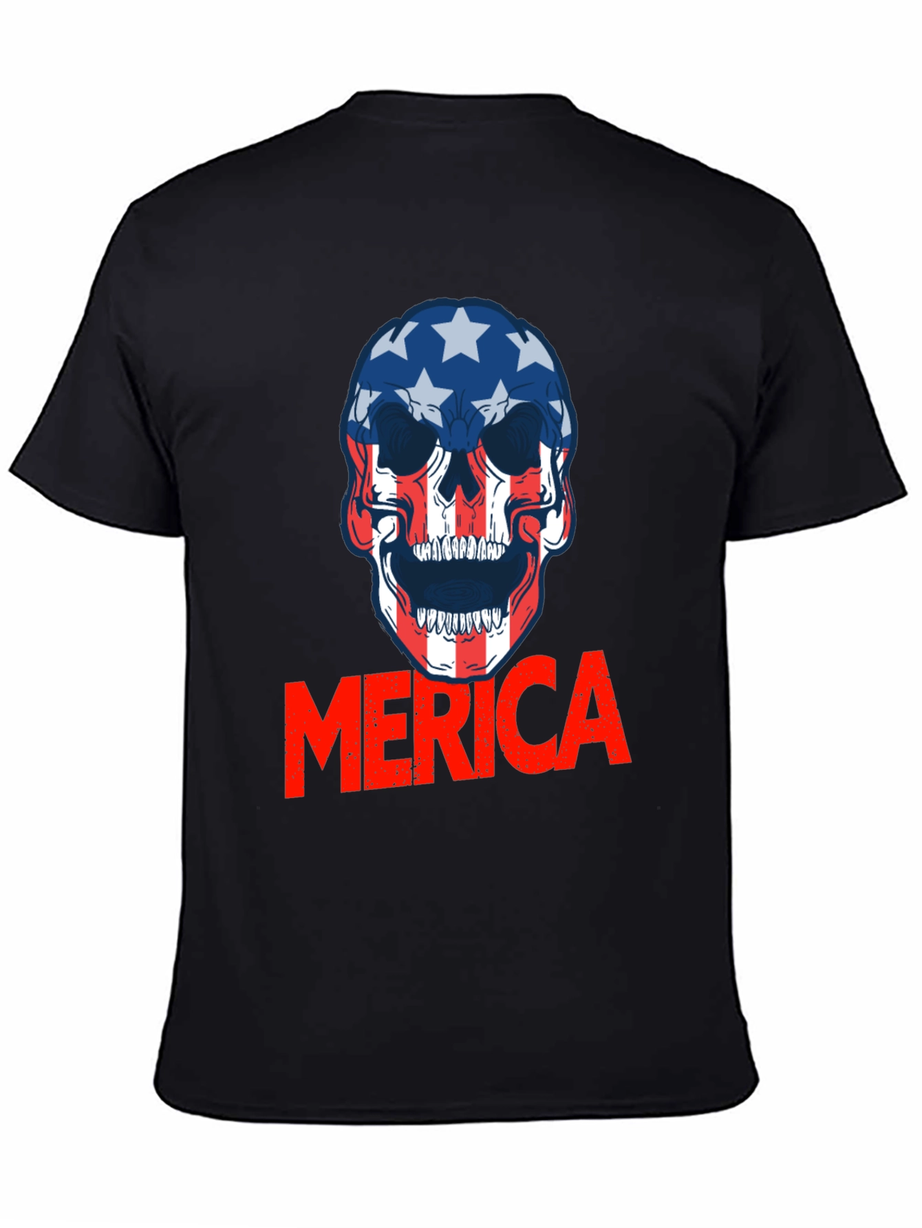 Patriotic Skull Merica T-Shirt - Bold USA Pride