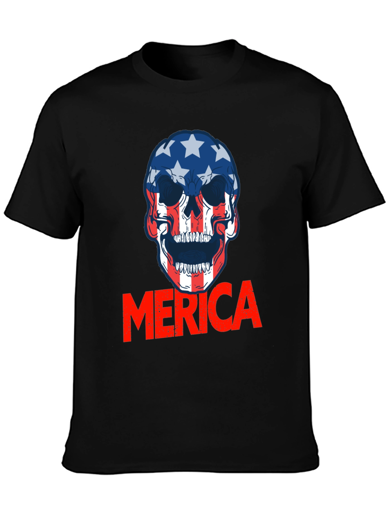 Patriotic Skull Merica T-Shirt - Bold USA Pride