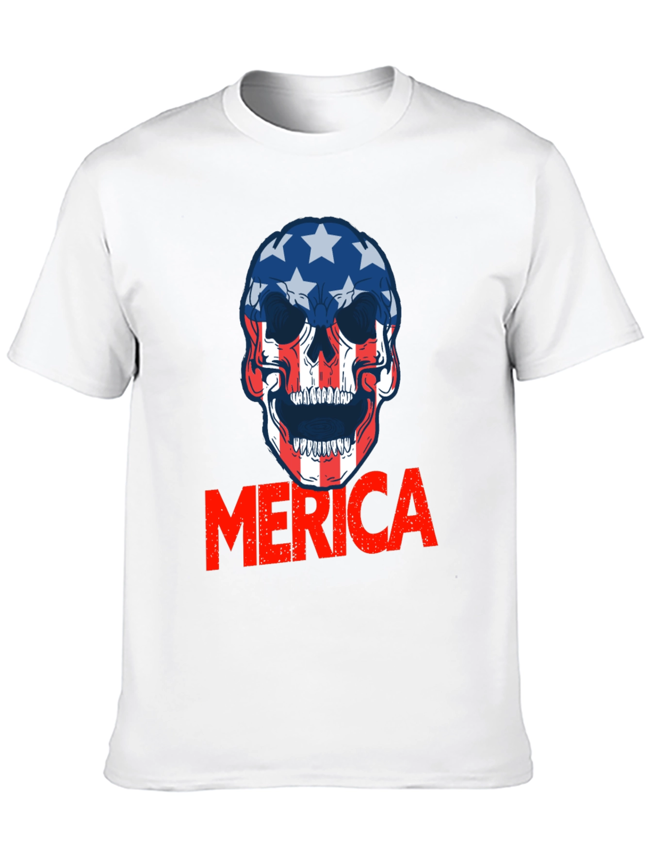 Patriotic Skull Merica T-Shirt - Bold USA Pride