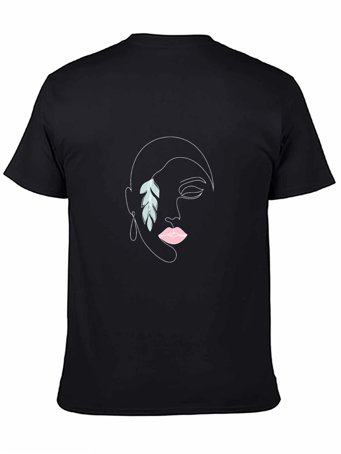 Abstract Woman Face Black T-Shirt
