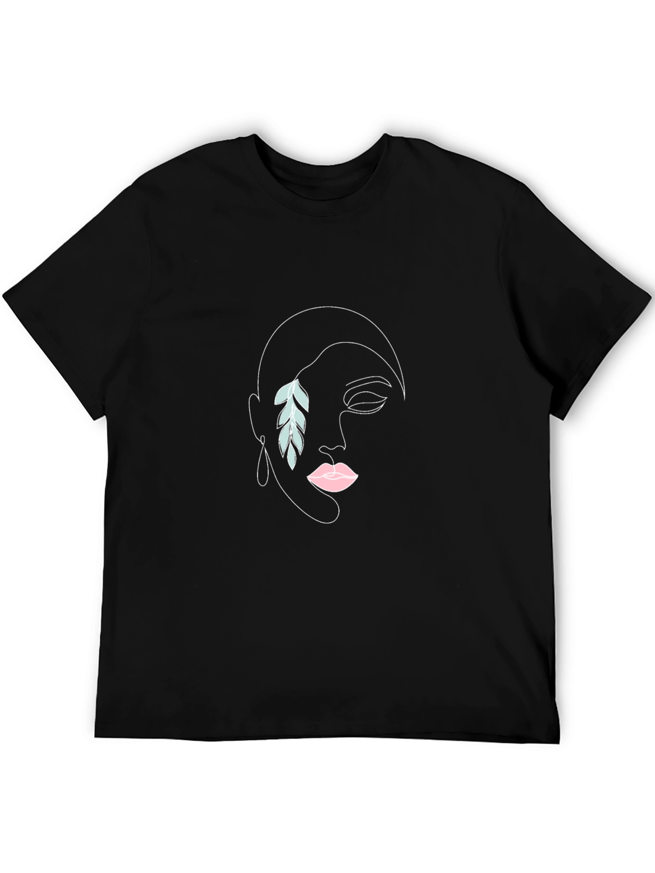 Abstract Woman Face Black T-Shirt