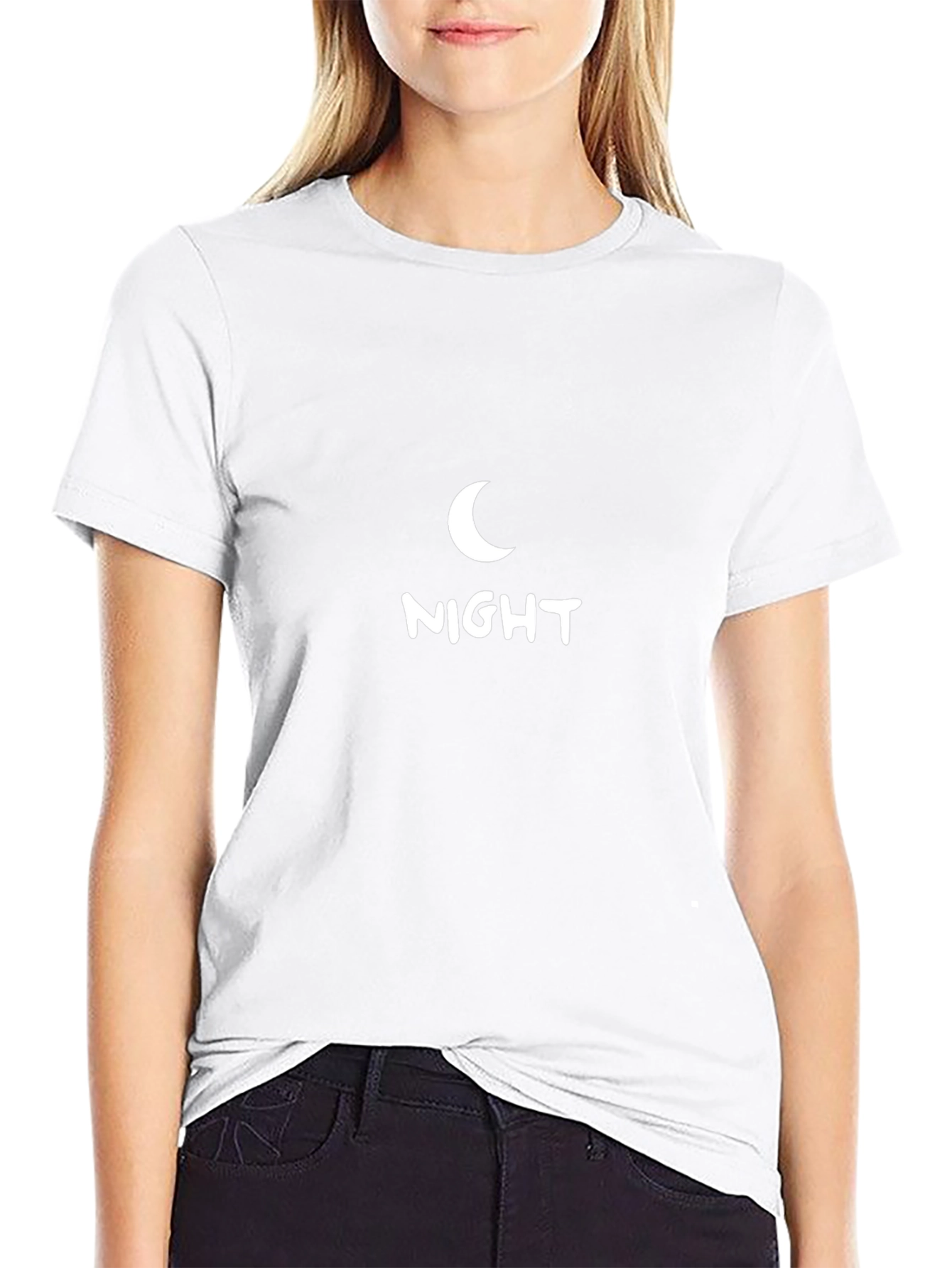 Night Graphic Tee - Crescent Moon Design