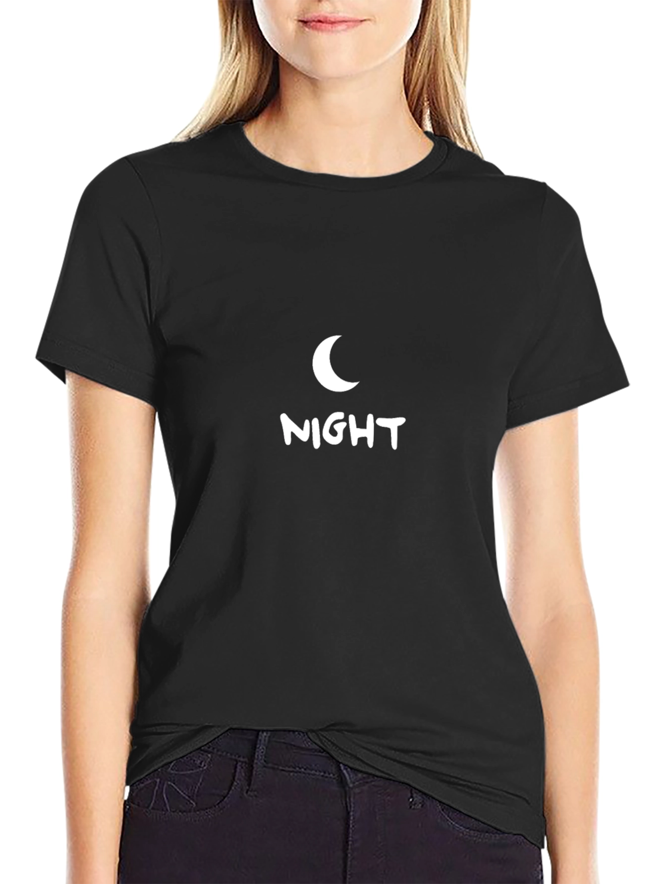 Night Graphic Tee - Crescent Moon Design