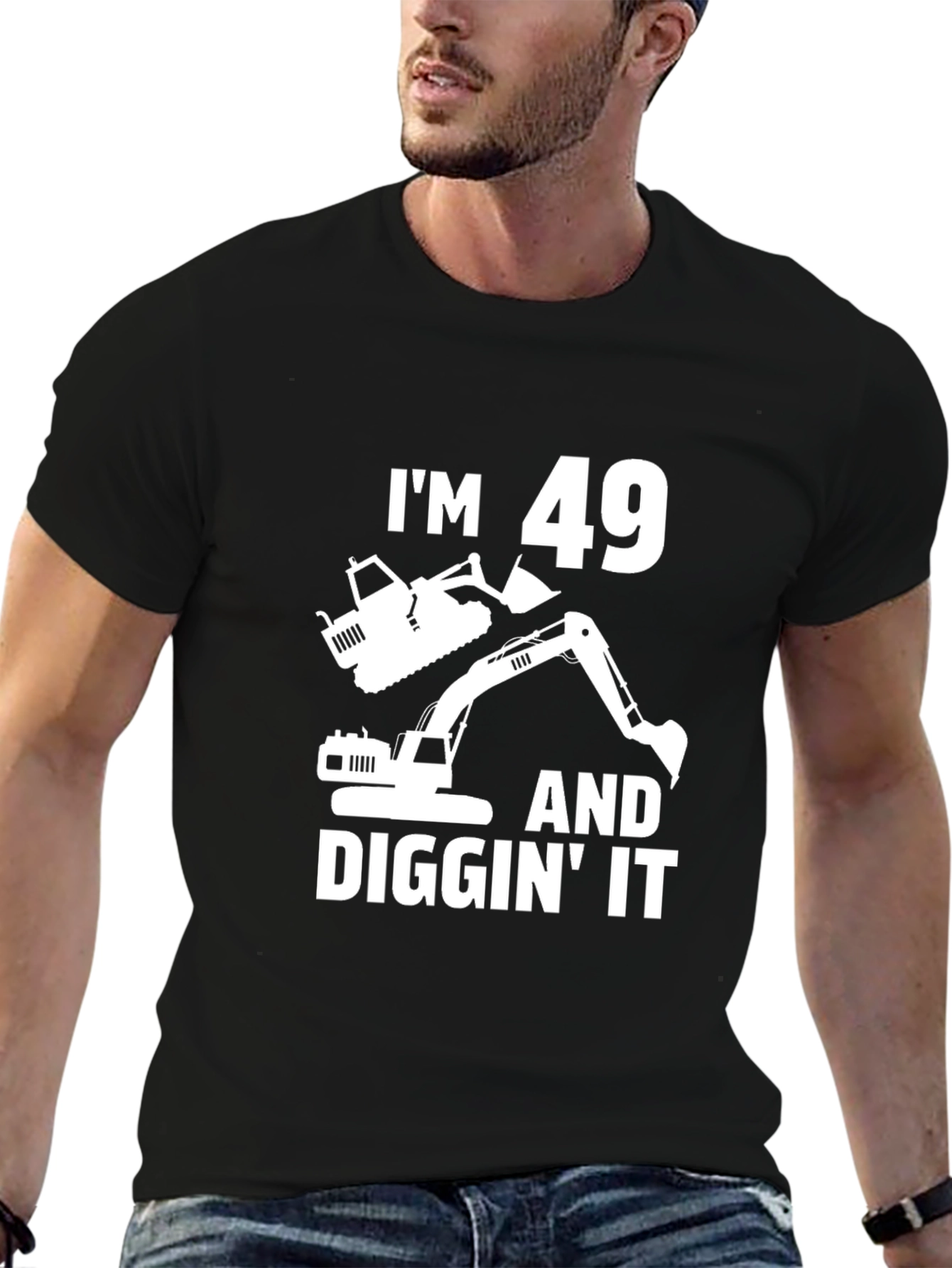 Im 49 And Diggin It Black T-Shirt